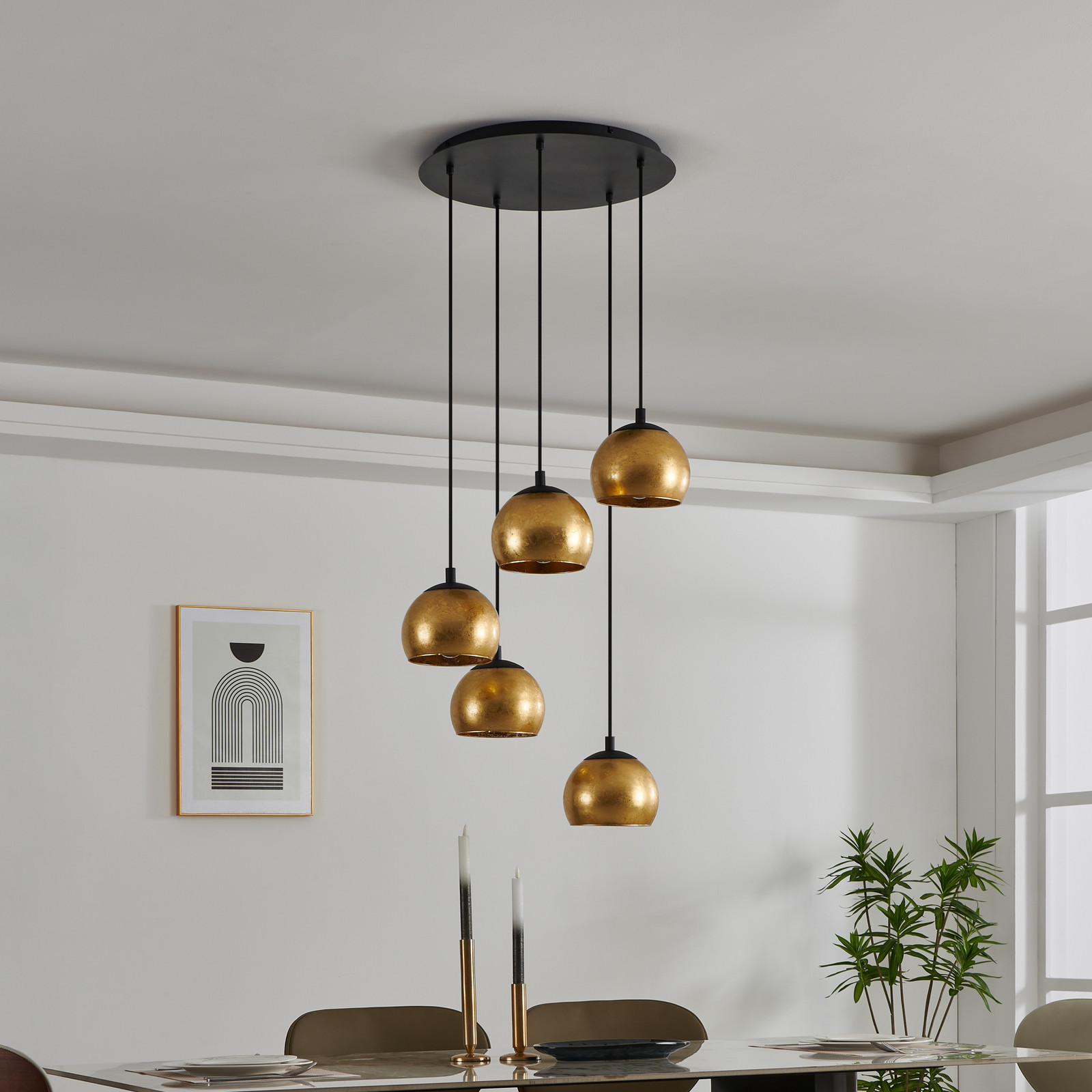 Albaraccin 5 lampă suspendată abajururi aurie