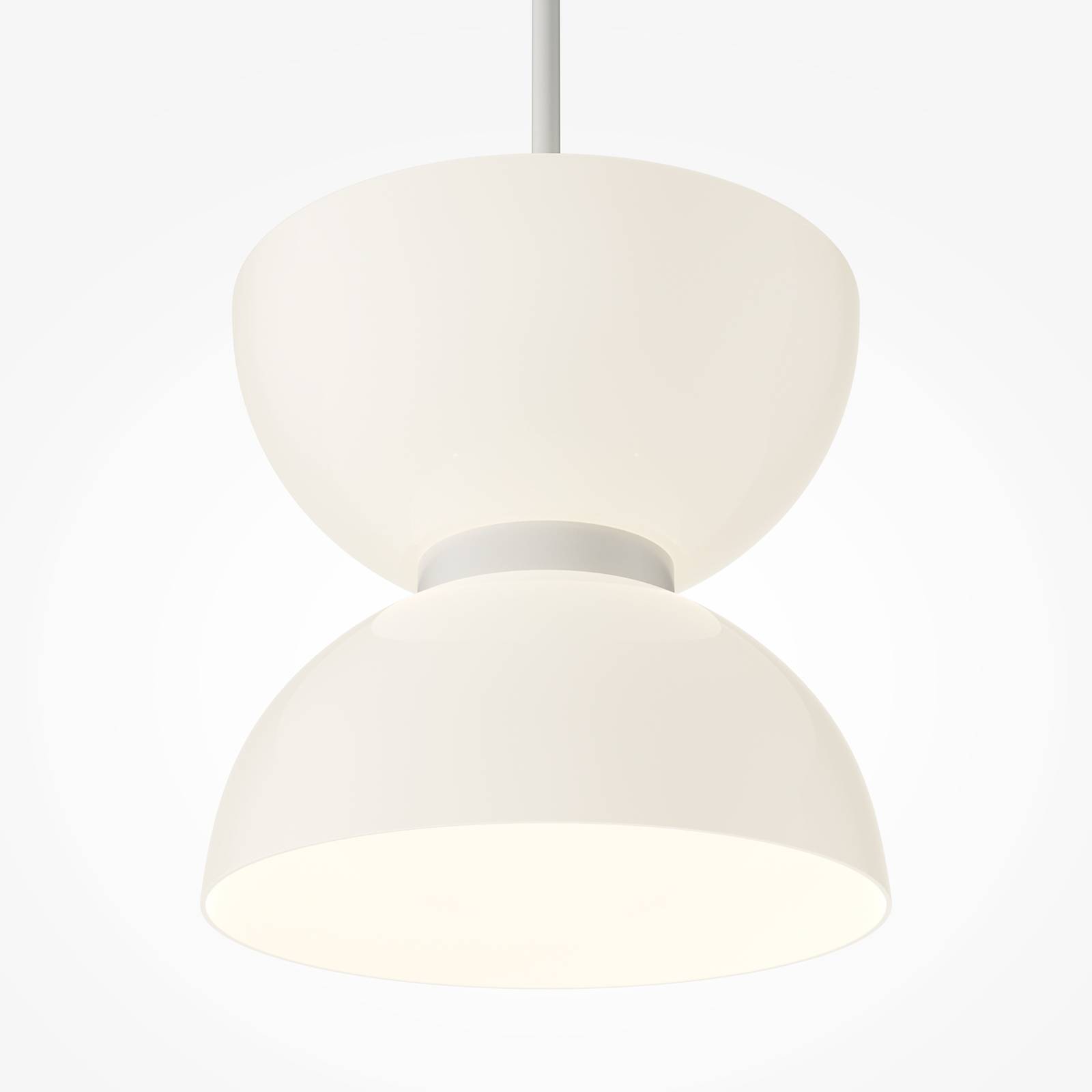 Lampa wisząca Maytoni LED Kyoto, biała, Ø 22 cm, szkło, metal