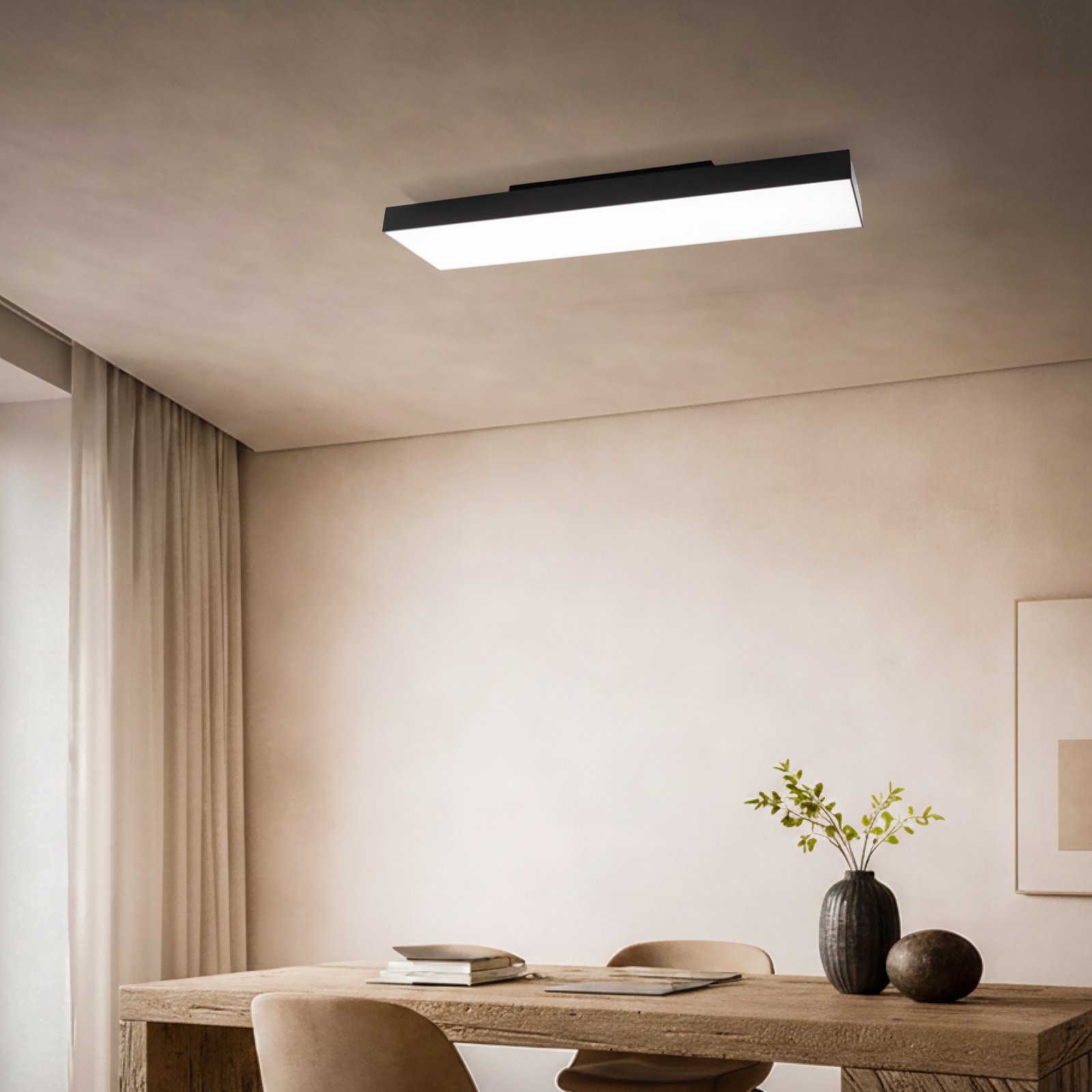 Lampa sufitowa LED Lucande Leicy, czarny, 100 cm, RGBIC, CCT