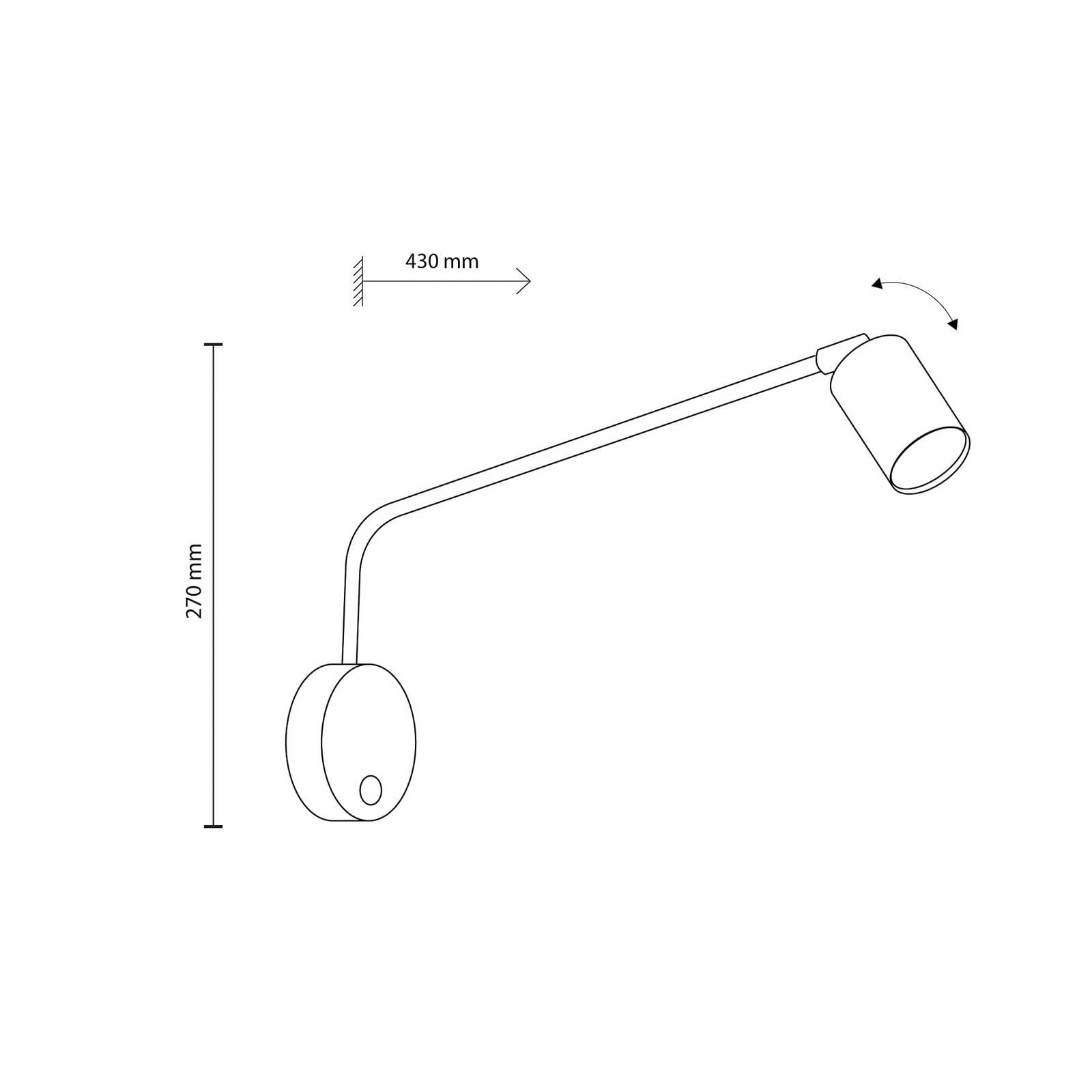 Kinkiet Nex, czarny, metal, wysokość 27 cm, GU10