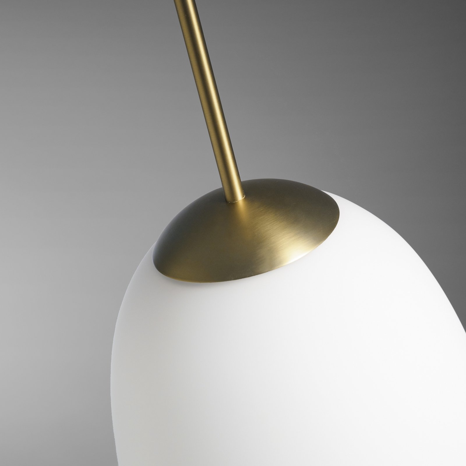 Drop pendant light, frosted glass, gold