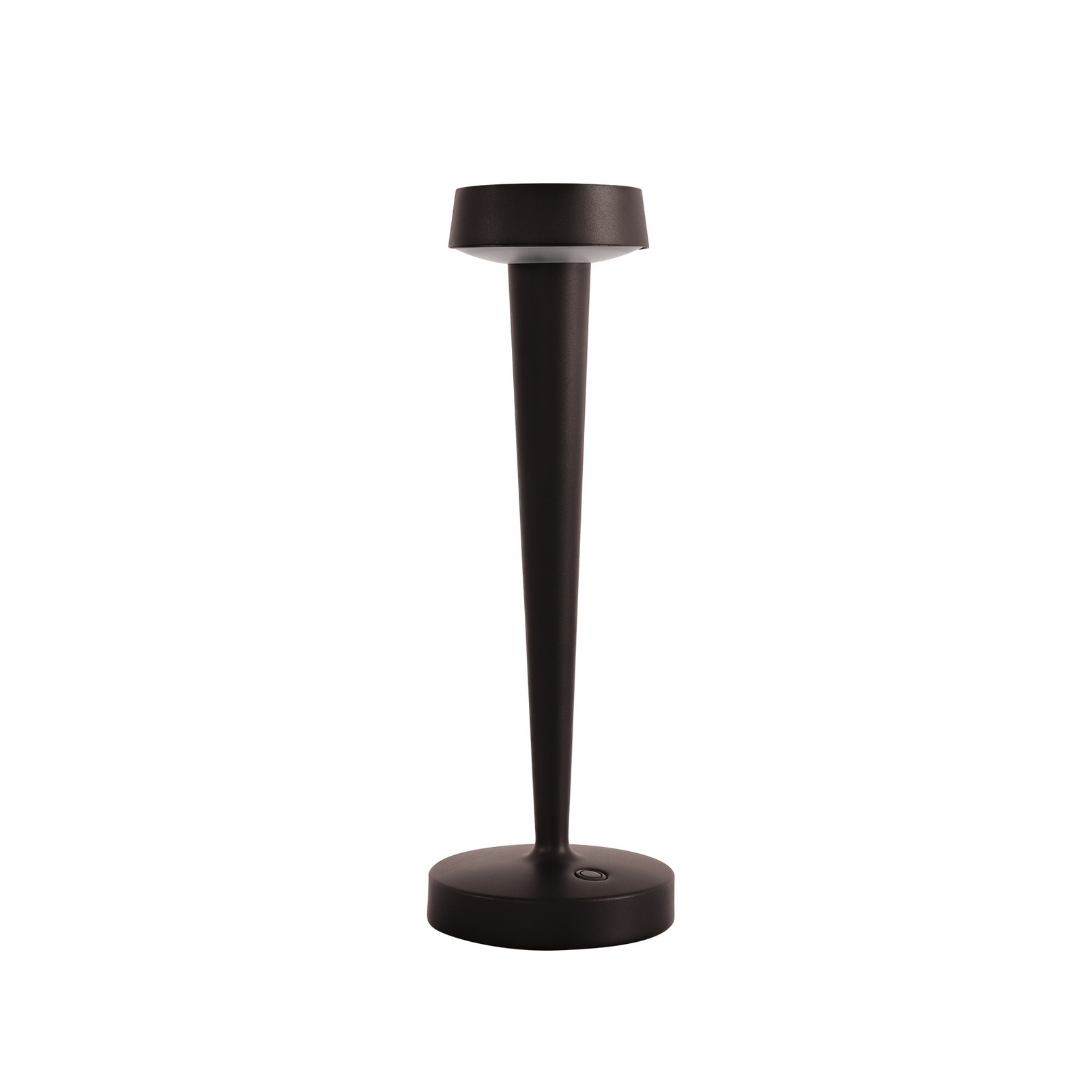 Lucande LED-akku-kynttilänjalka Lea, maljakko, tummanruskea, 28 cm