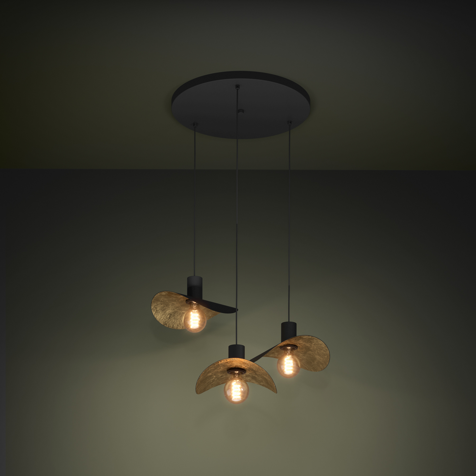 EGLO Stars Of Light Żyrandol Saceda, 3-punktowa, czarny/złoty