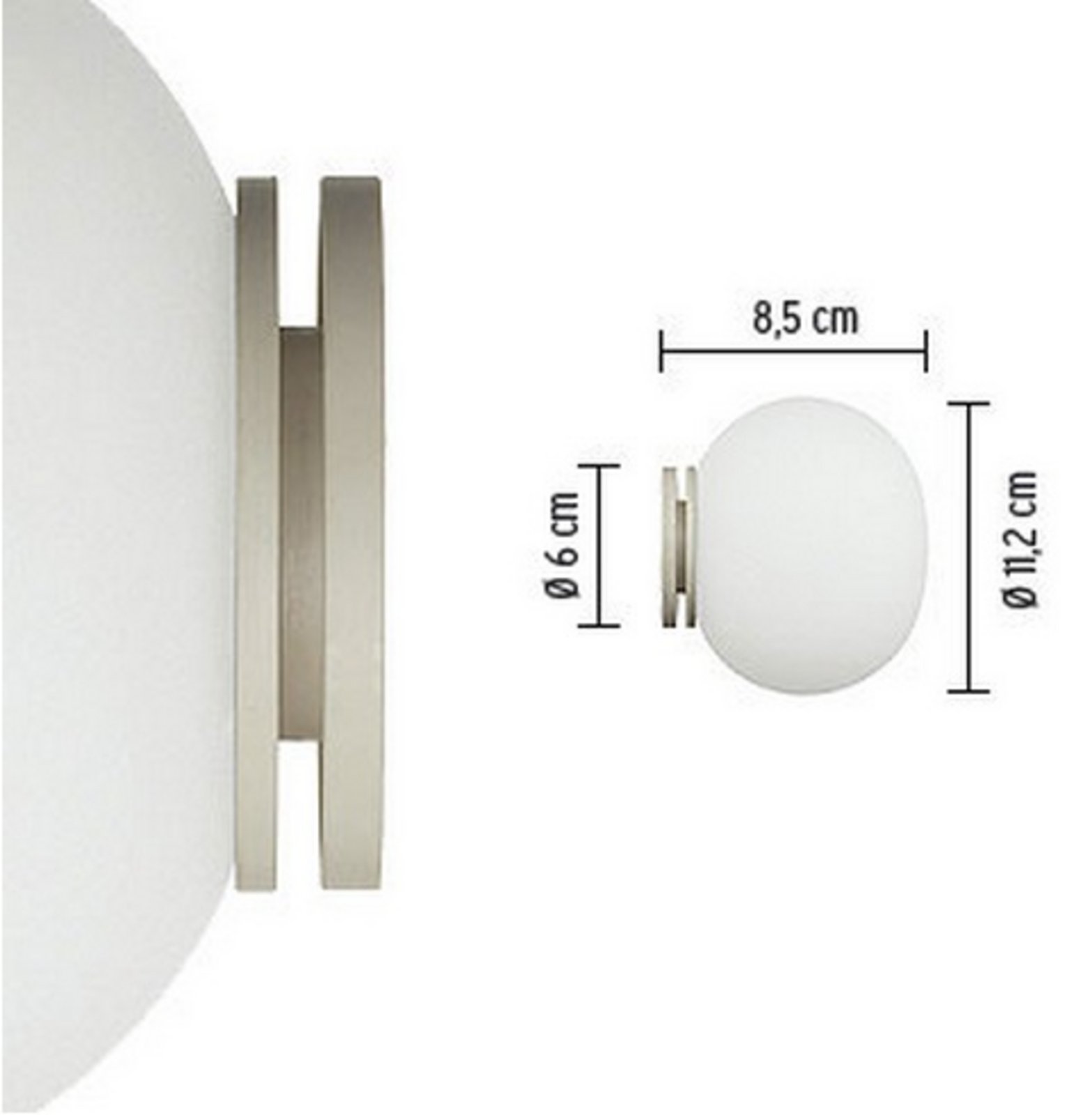 Glo-Ball Mini C/W Lámpara de Pared/Techo (para Montar en Espejo) White - Flos