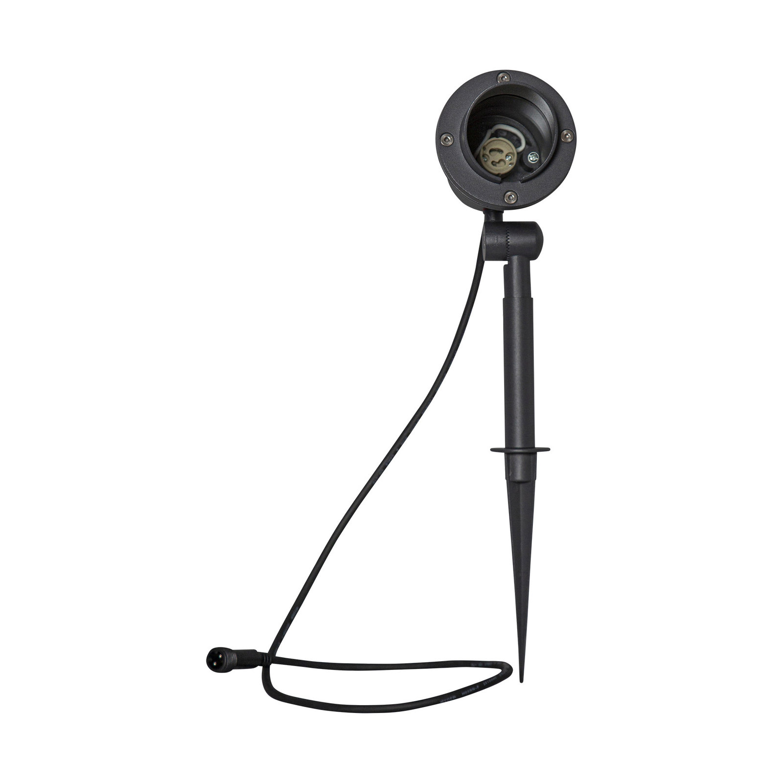Focus jordspyd spotlight i sort, højde 30 cm