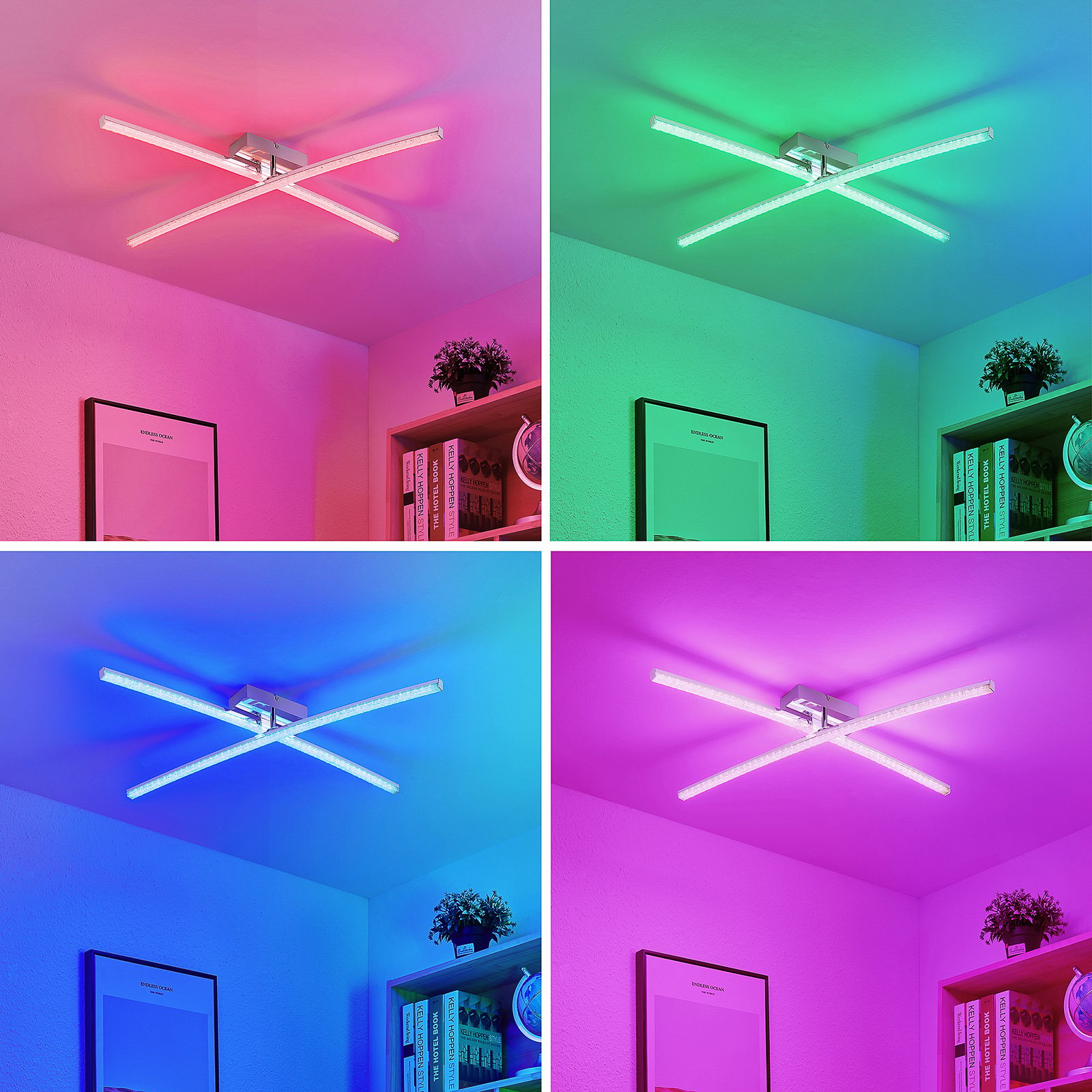 Lindby Alaara LED-Deckenleuchte, RGB-Farbwechsel