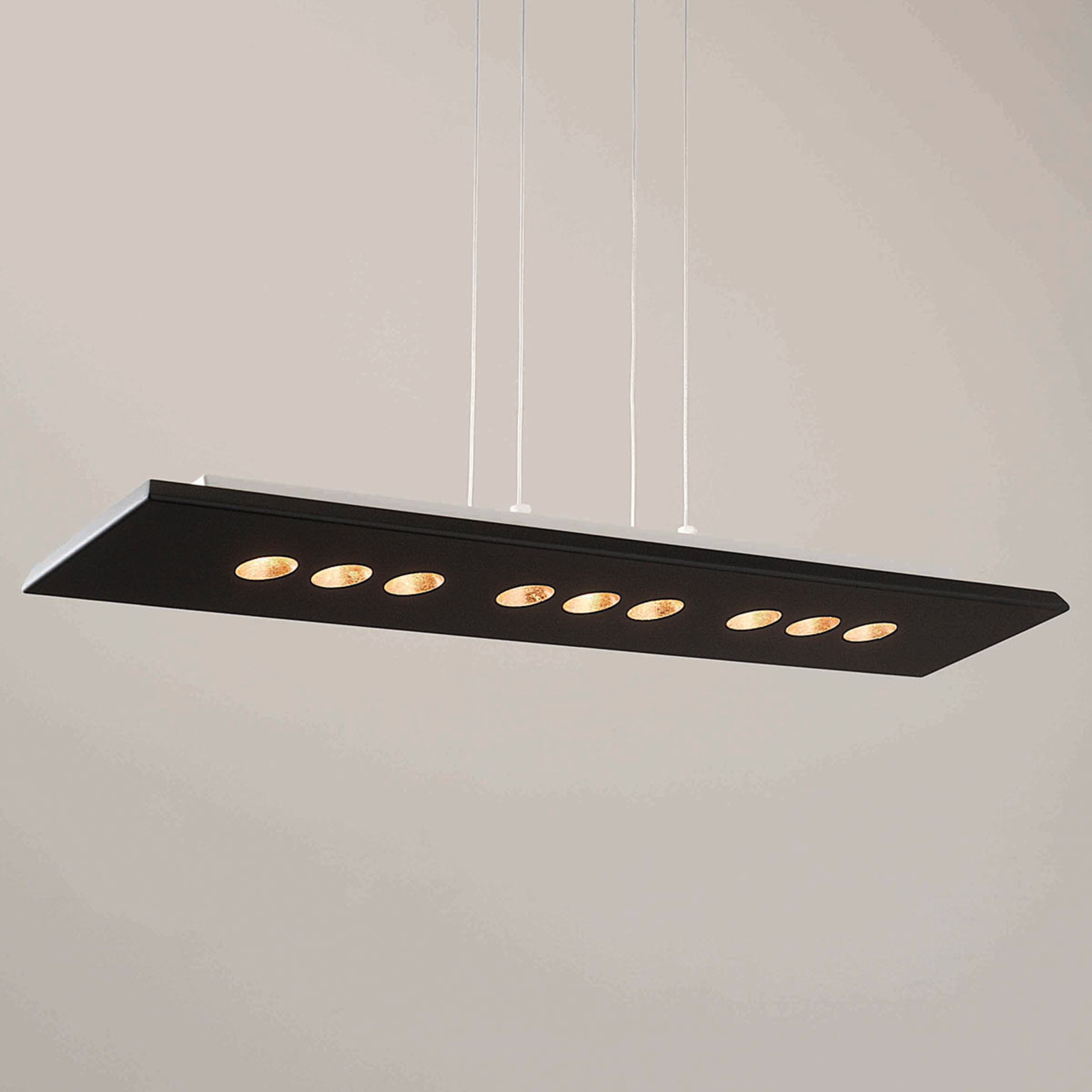 ICONE Confort LED-hængelampe i sort-gylden