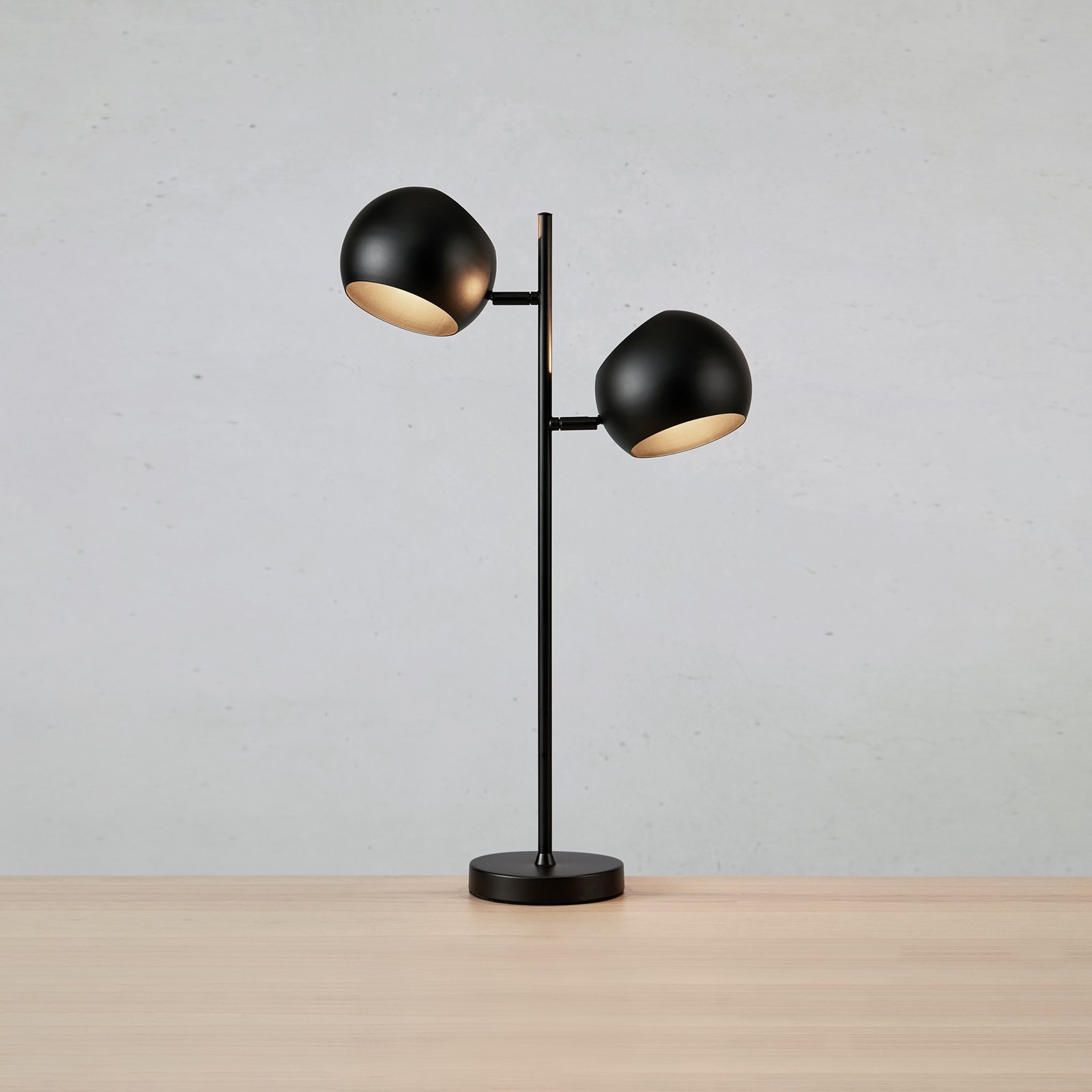Tafellamp Edgar, 2-lamps, zwart