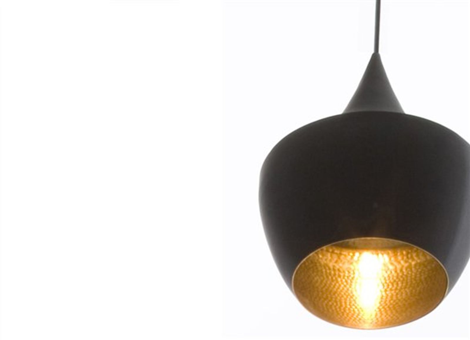 Beat Fat LED Pendant Matt Black/Brass - Tom Dixon