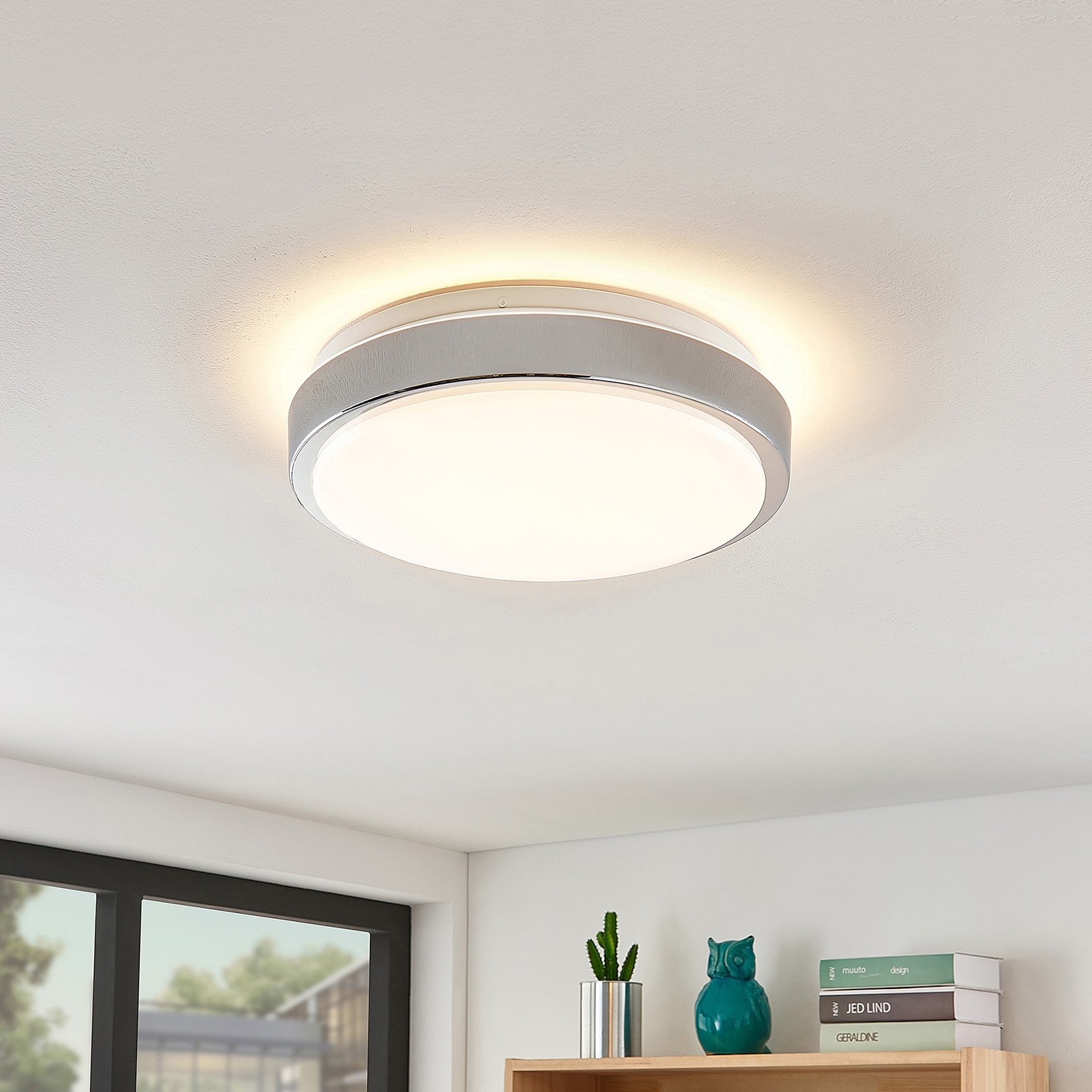 Lindby Camille LED ceiling lamp Ø 33 cm chrome