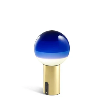 Dipping Light Portable Bordlampe Blue/Brushed Brass - Marset