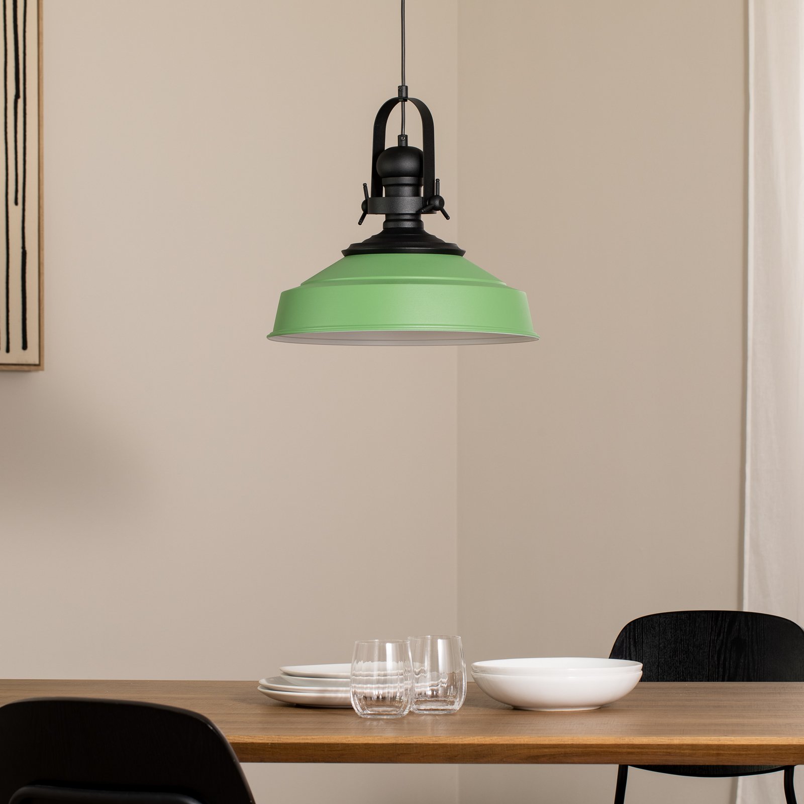 Hanglamp Craft, groen, metaal, Ø 41 cm, E27