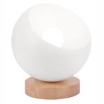 Envostar Arvid lámpara de mesa base de madera pantalla blanca