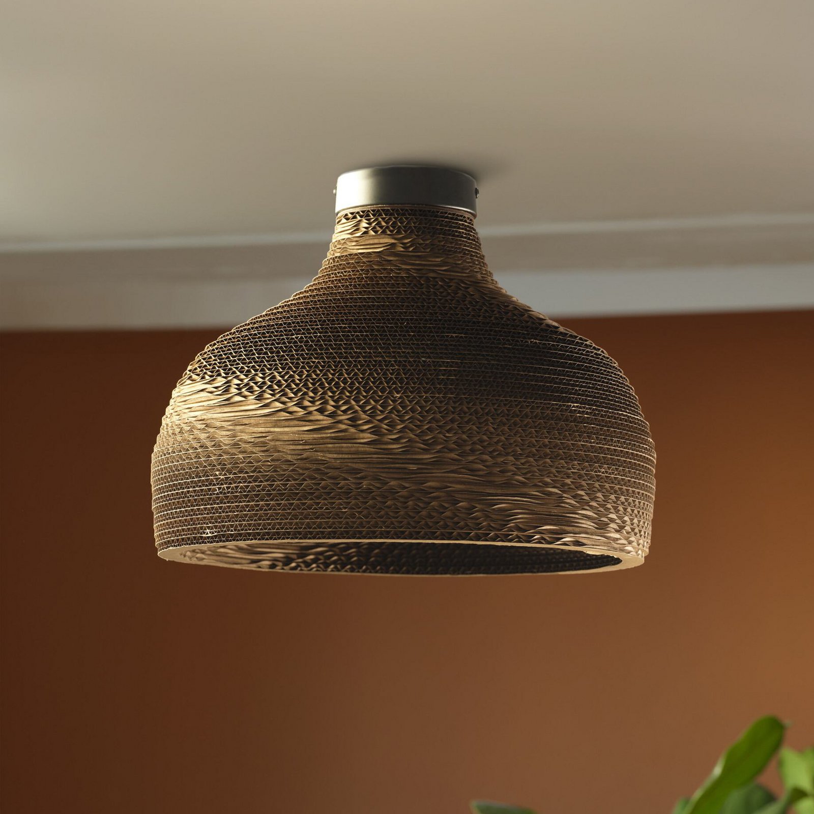 OSRAM Deckenleuchte HAT, braun, Ø 36 cm, Wellpappe, E27