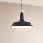 Candeeiro suspenso Lindby Laylan, preto/branco, Ø 36 cm, metal