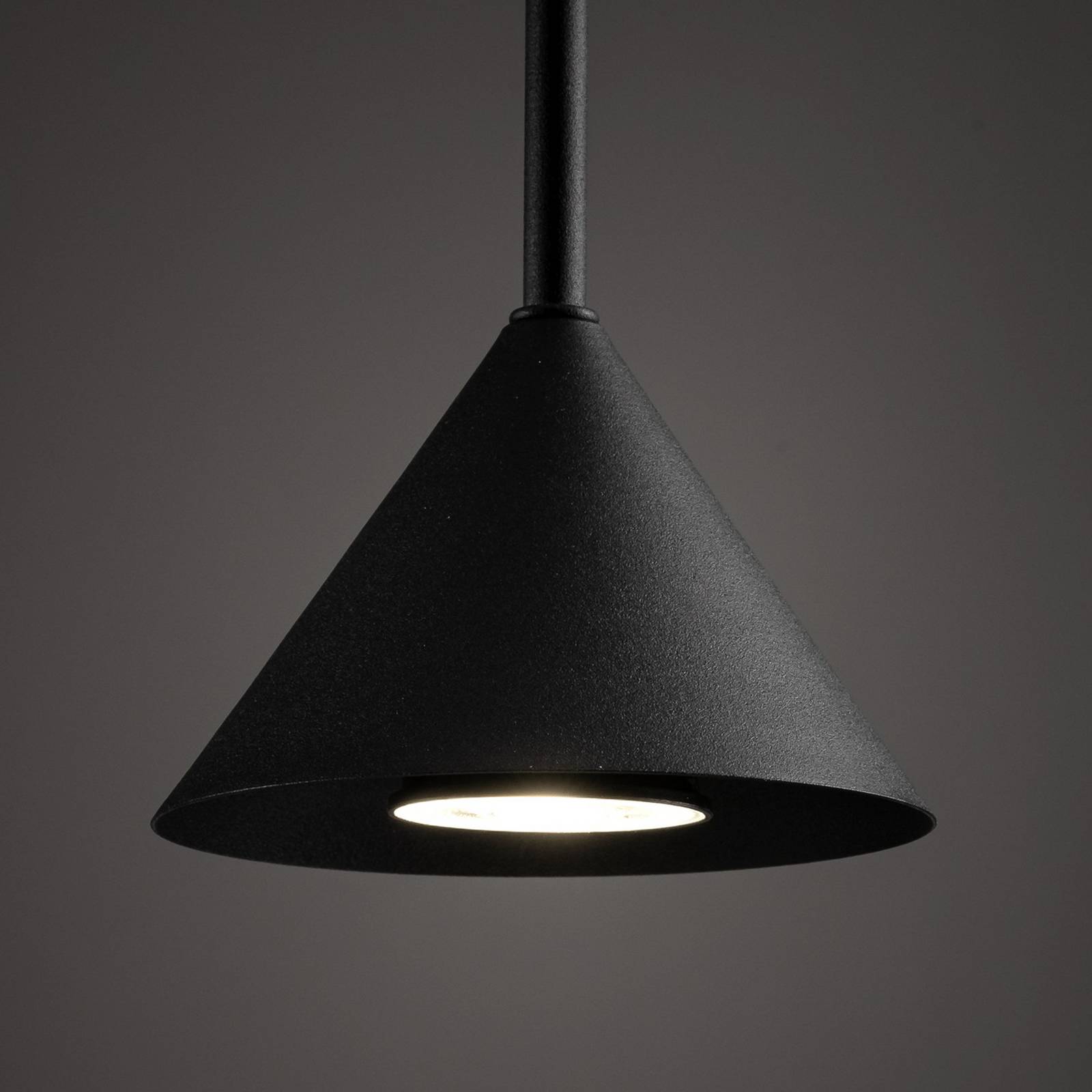 Żyrandol Cono Mini, 1-punktowa, Ø 12 cm, czarna, E27