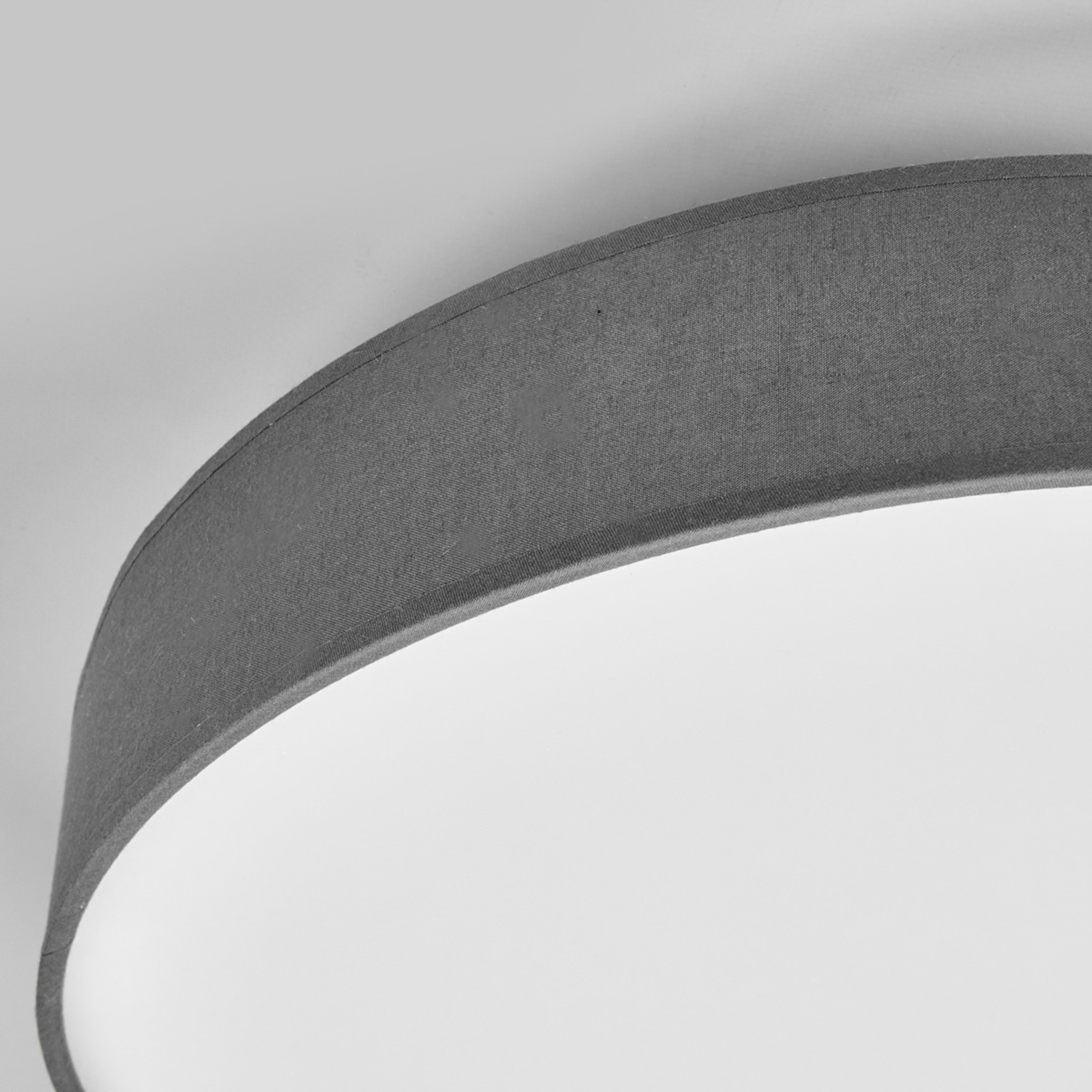 LED textilní stropní lampa Saira, 40 cm, šedá