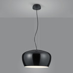 Helestra Veda hanging light in opal glass, black