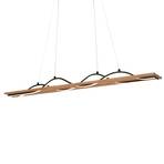 LED pendant light Vinka, 2-bulb, length 98 cm, wood-coloured