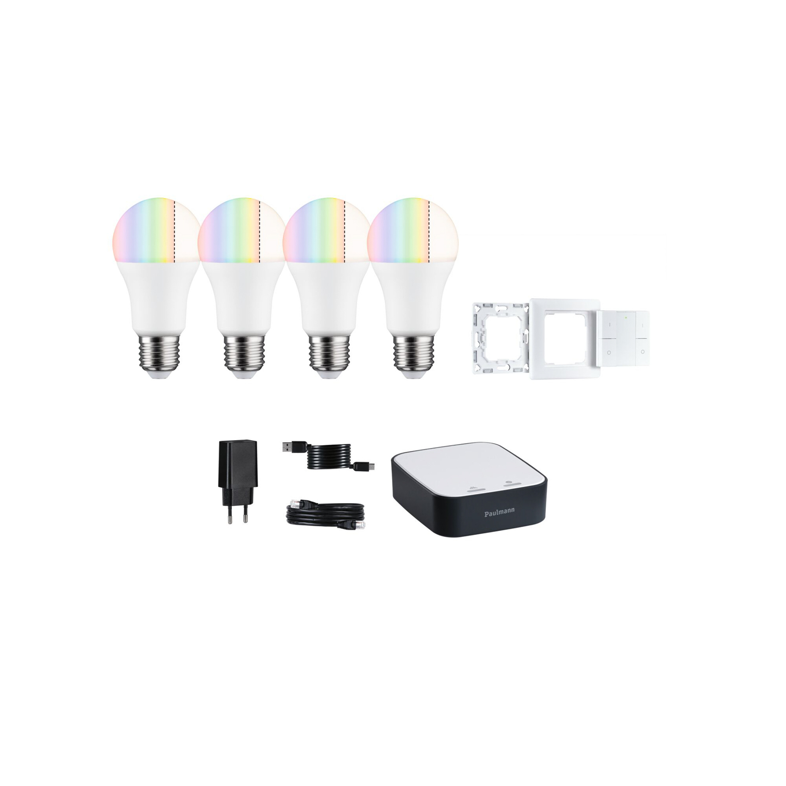 Paulmann Smart Home-pakke ZigBee 4x E27 9,3W LED matt RGBW med
