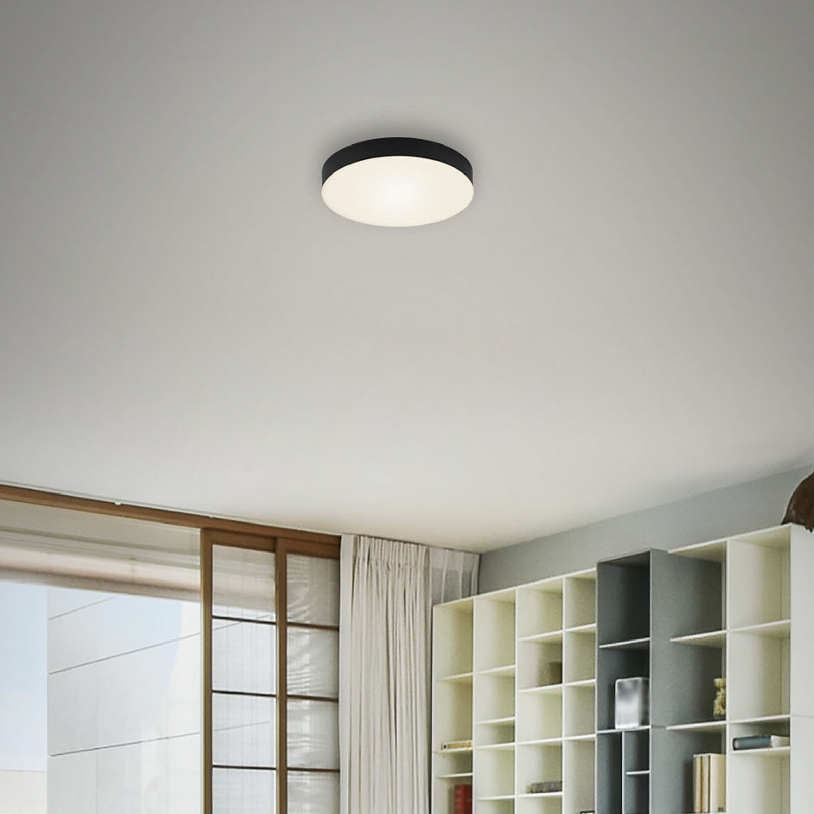 Flame LED ceiling light, Ø 15.7 cm, black