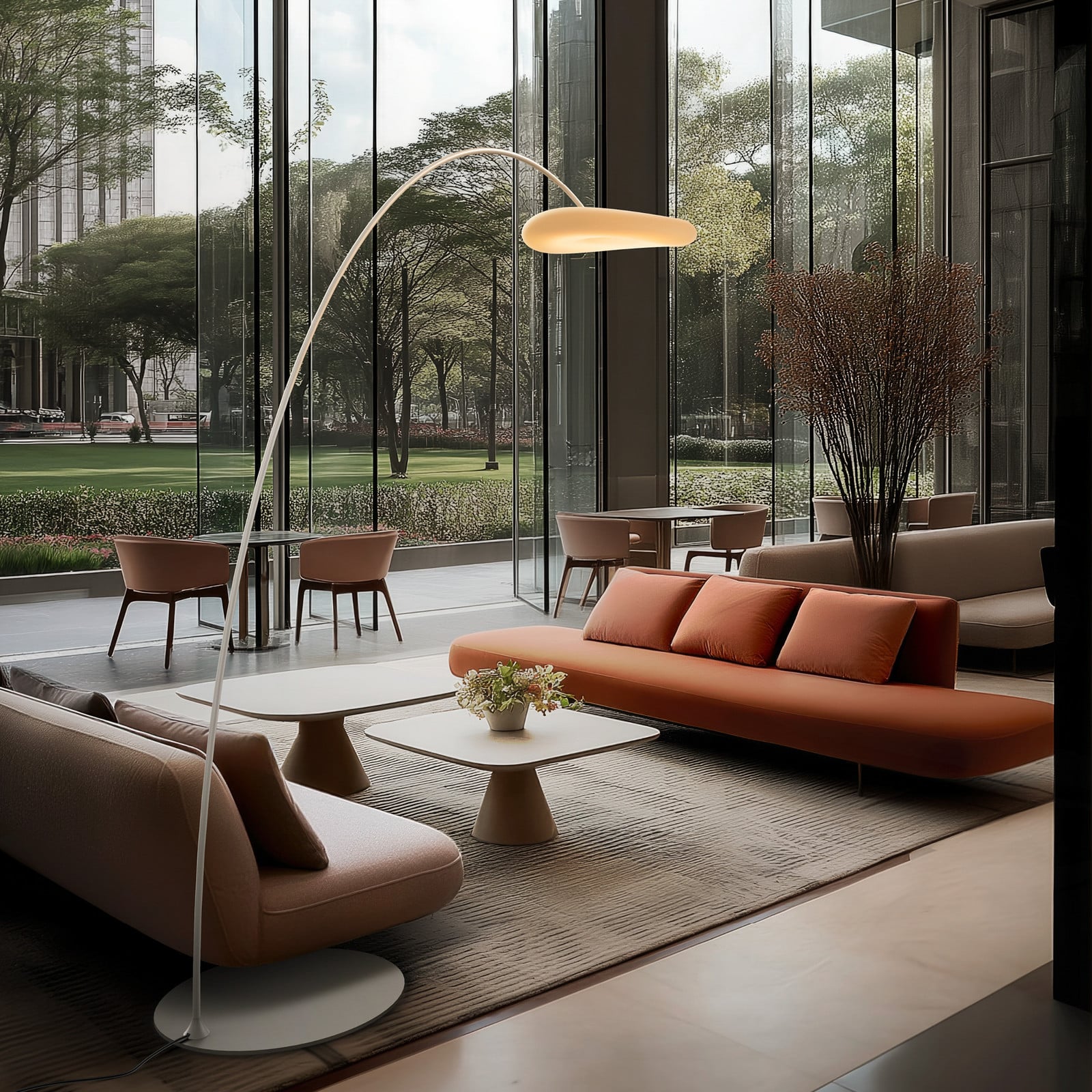 Lampa cu arc LED Stilnovo Mr. Magoo dimabil Ra90 - Camera de zi / sufragerie - Design - alb mat (RAL 9003) alb opal - Metal