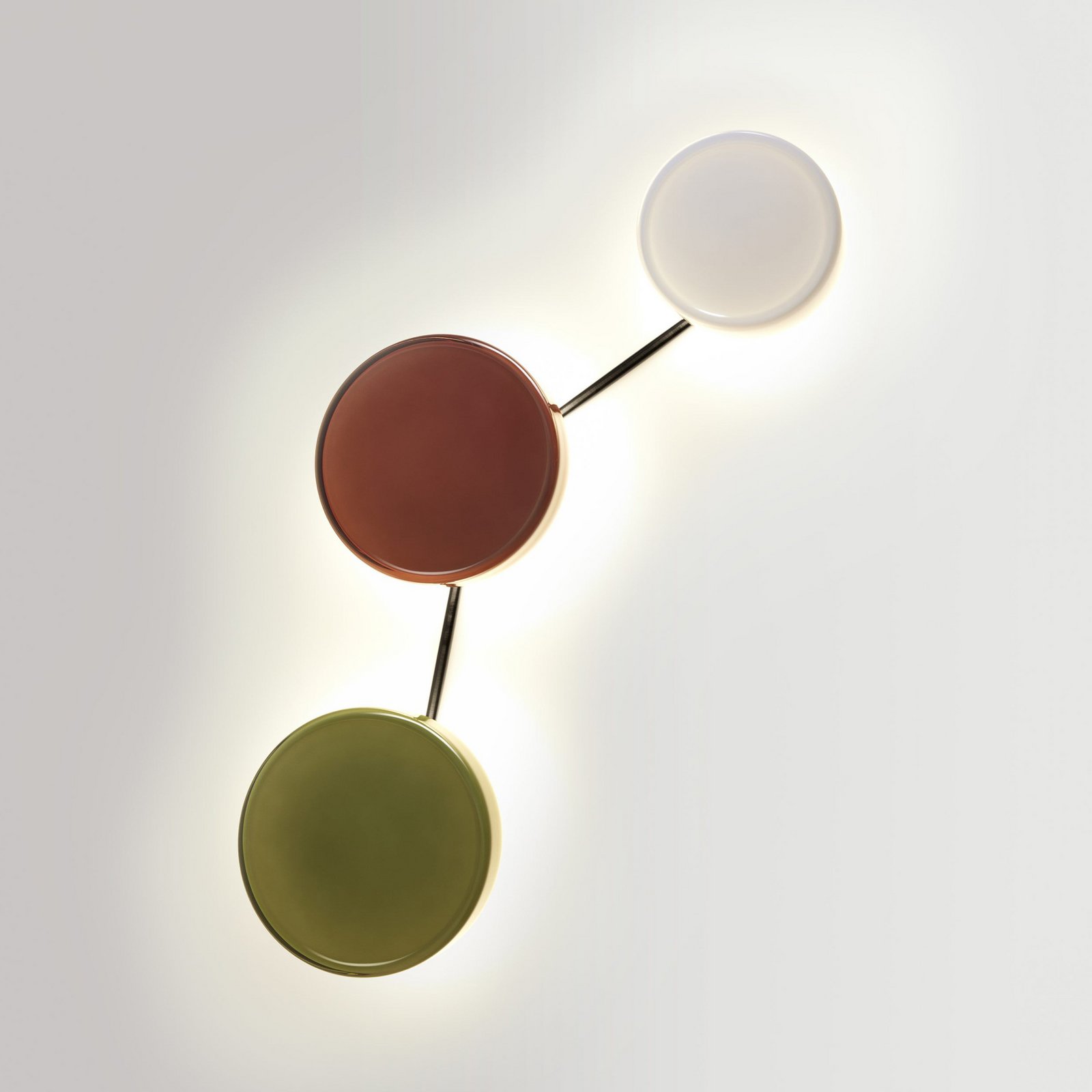 MARSET LED-Wandlampe Caramel, braun, Ø 28 cm, TRIAC, Glas