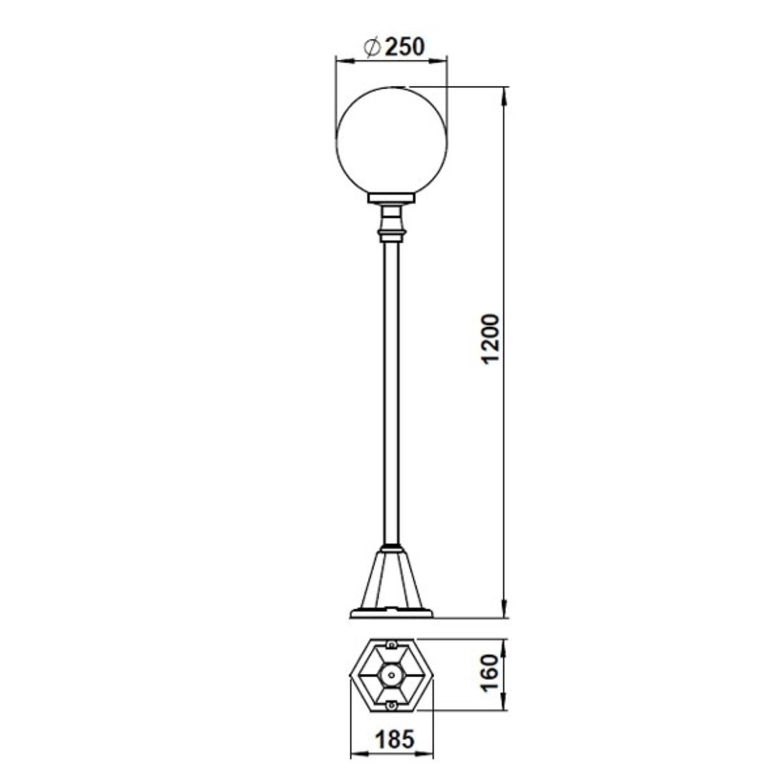 Albert Leuchten Borne lumineuse noire en verre à bulles