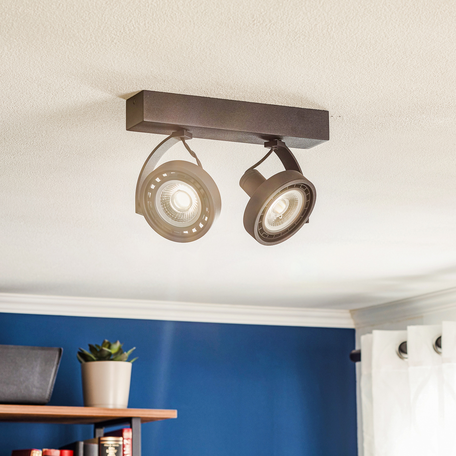 LED ceiling spotlight Dorian de 2 luces, dime a Warm