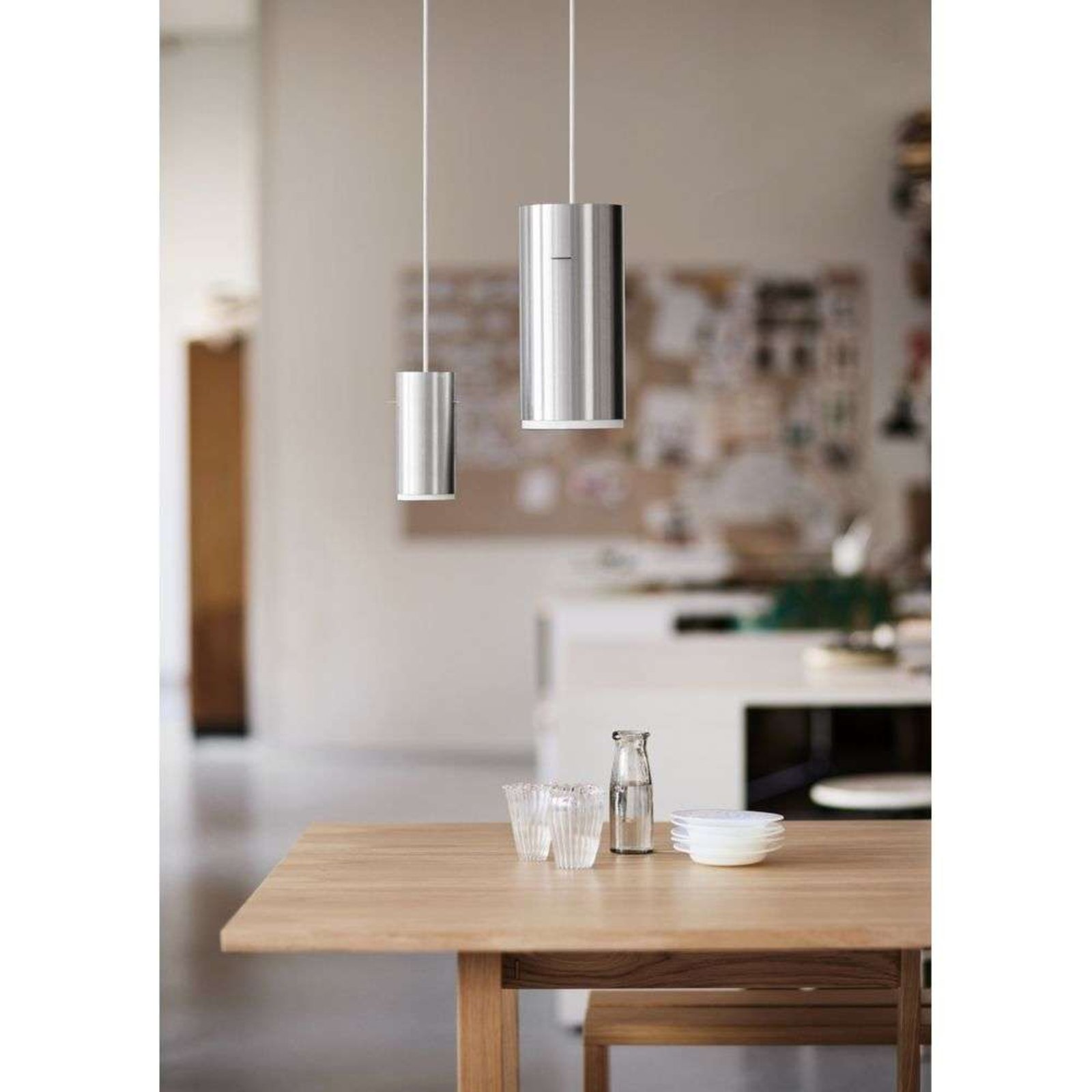 Tube Pendant Small Brushed Aluminium - Moebe