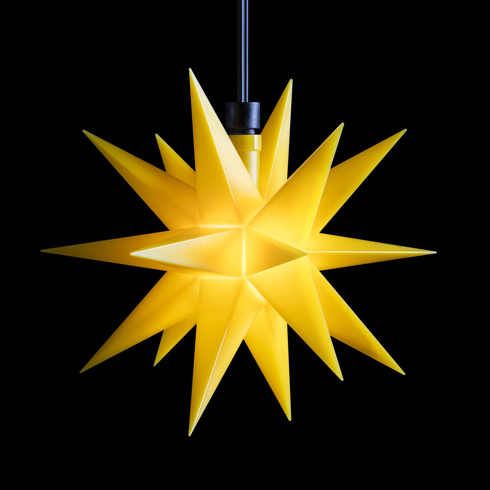 Image of Étoile LED, extérieur, 18 bras Ø 12 cm pile, jaune 4251488500803