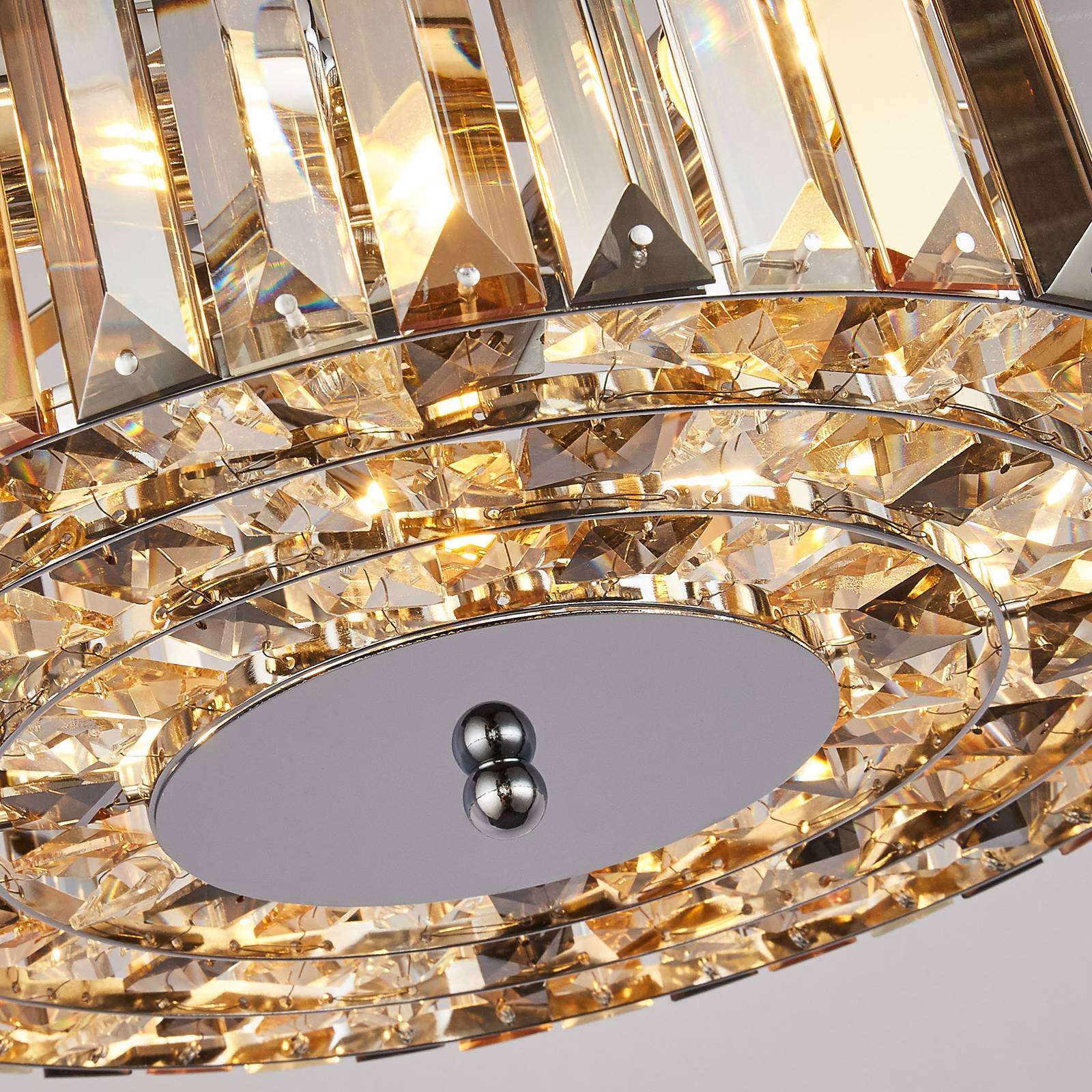Chapeau függő lámpa kristályfüggönnyel, Ø 35 cm
