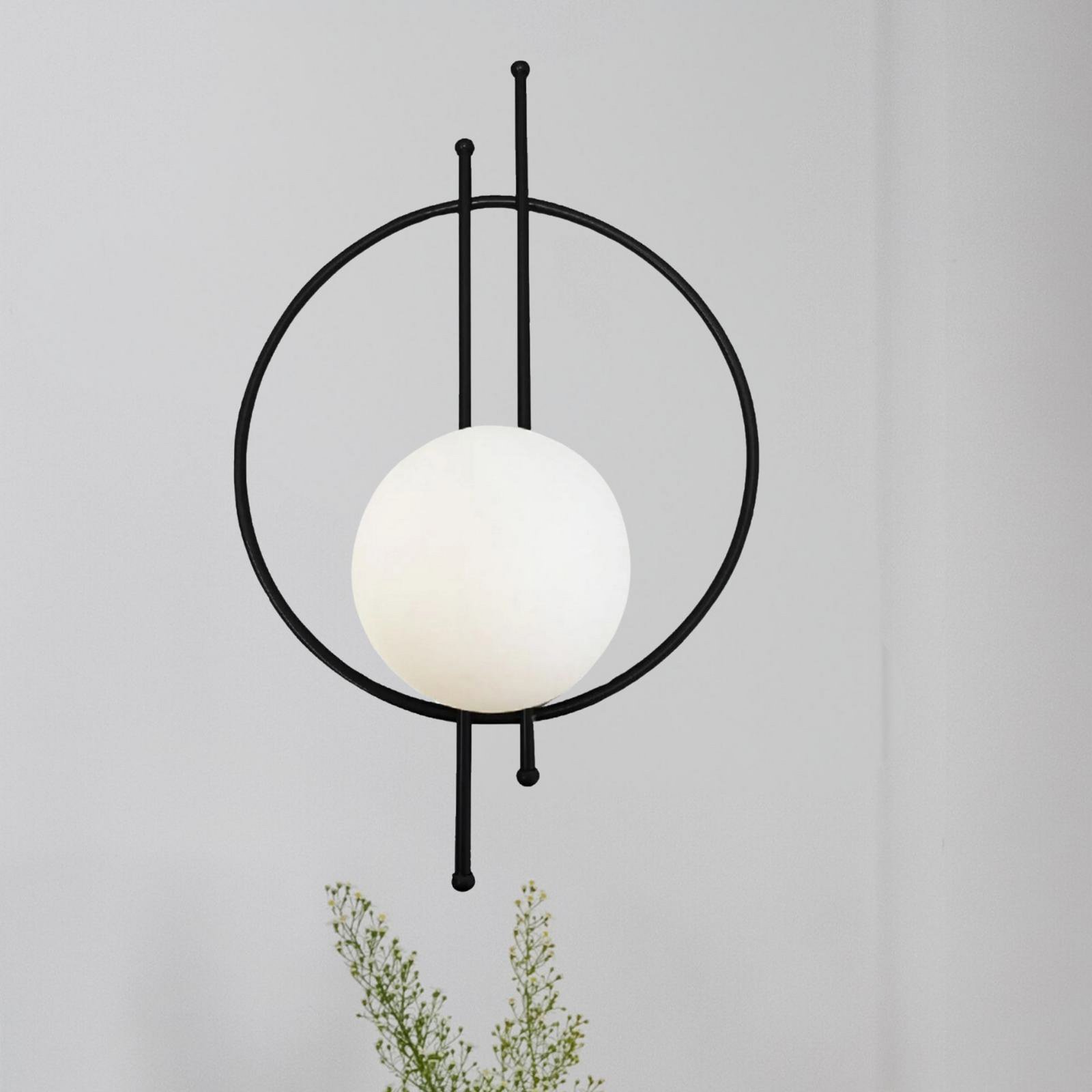 Vintoise vägglampa, svart, glas/metall, höjd 55 cm