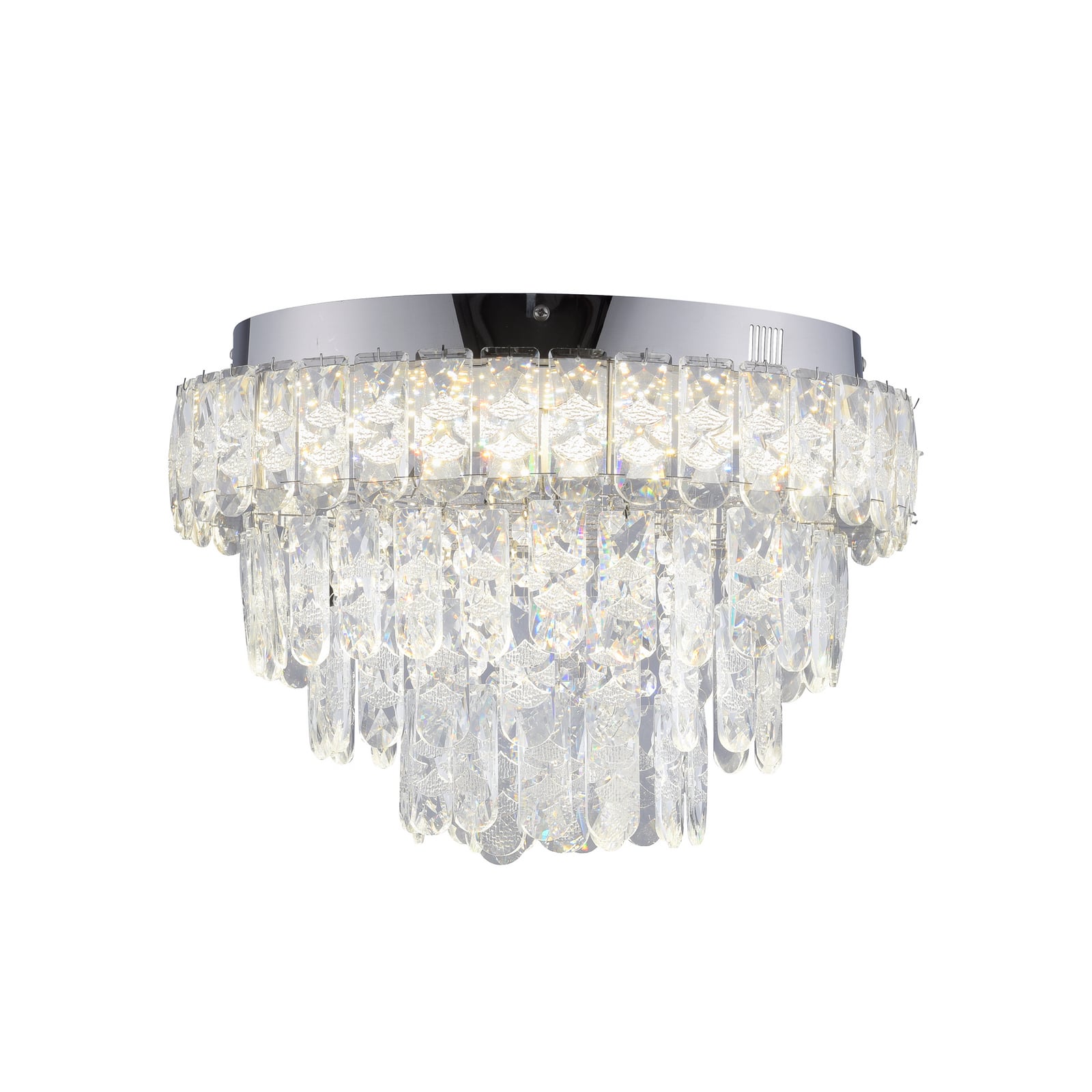 LED-loftlampe Kulunka, krom/klar, jern/glas, 4.000 K LED-loftlampe Kulunka, krom/klar, jern/glas, 4.000 K