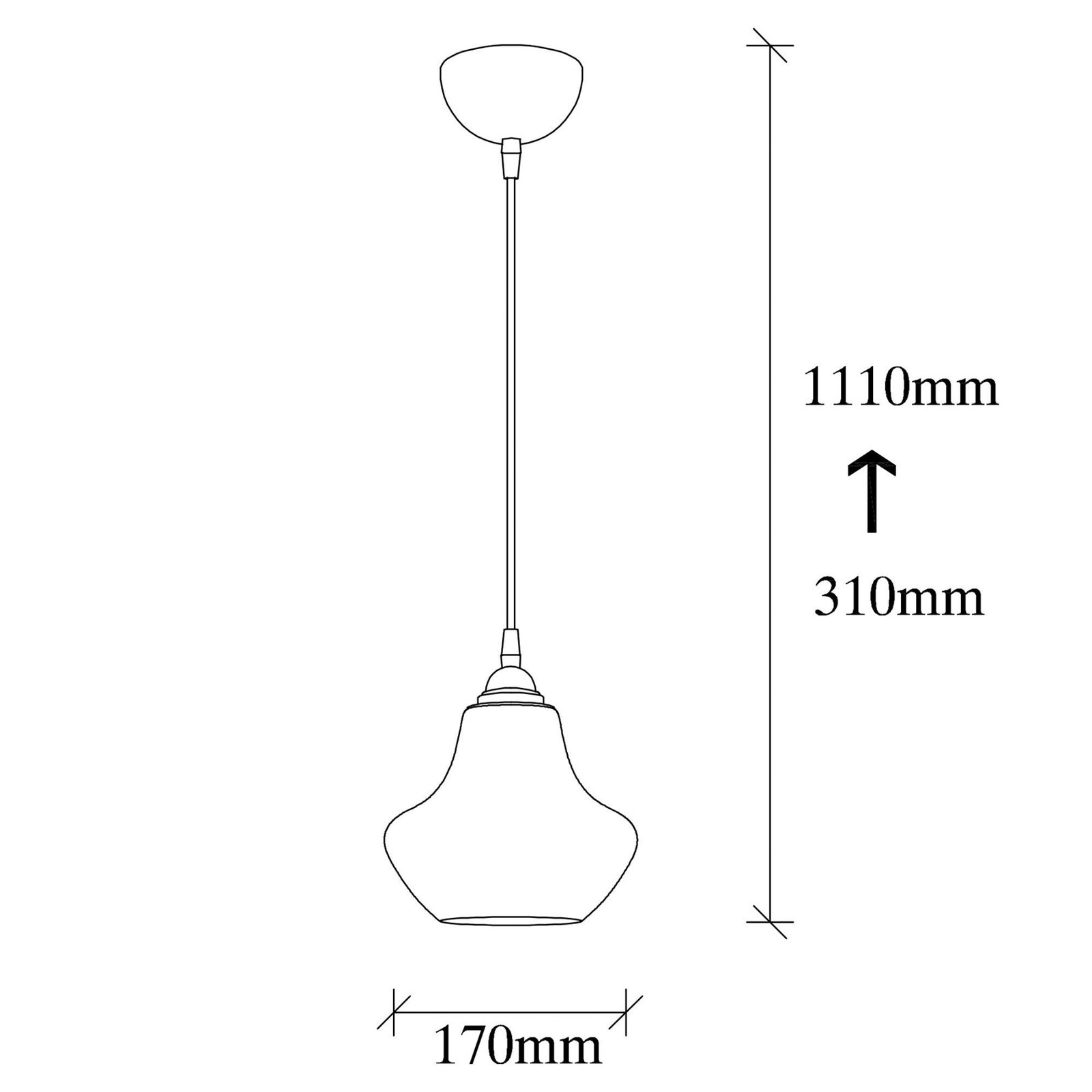 Hanglamp Goud 050, goud-transparant, glas, Ø 17 cm