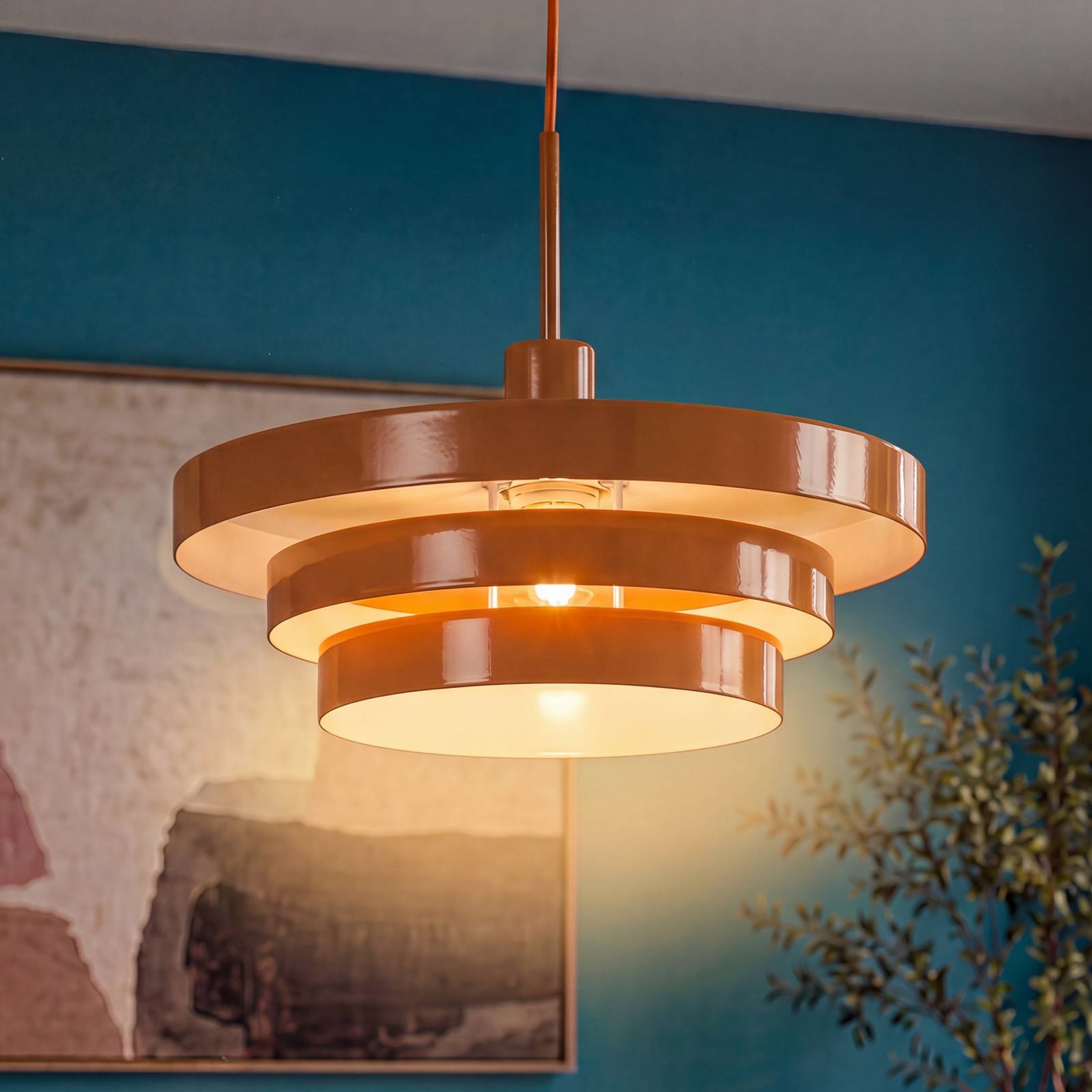 Żyrandol OSRAM Decor Layer, pomarańczowy, Ø 40 cm, metalowy