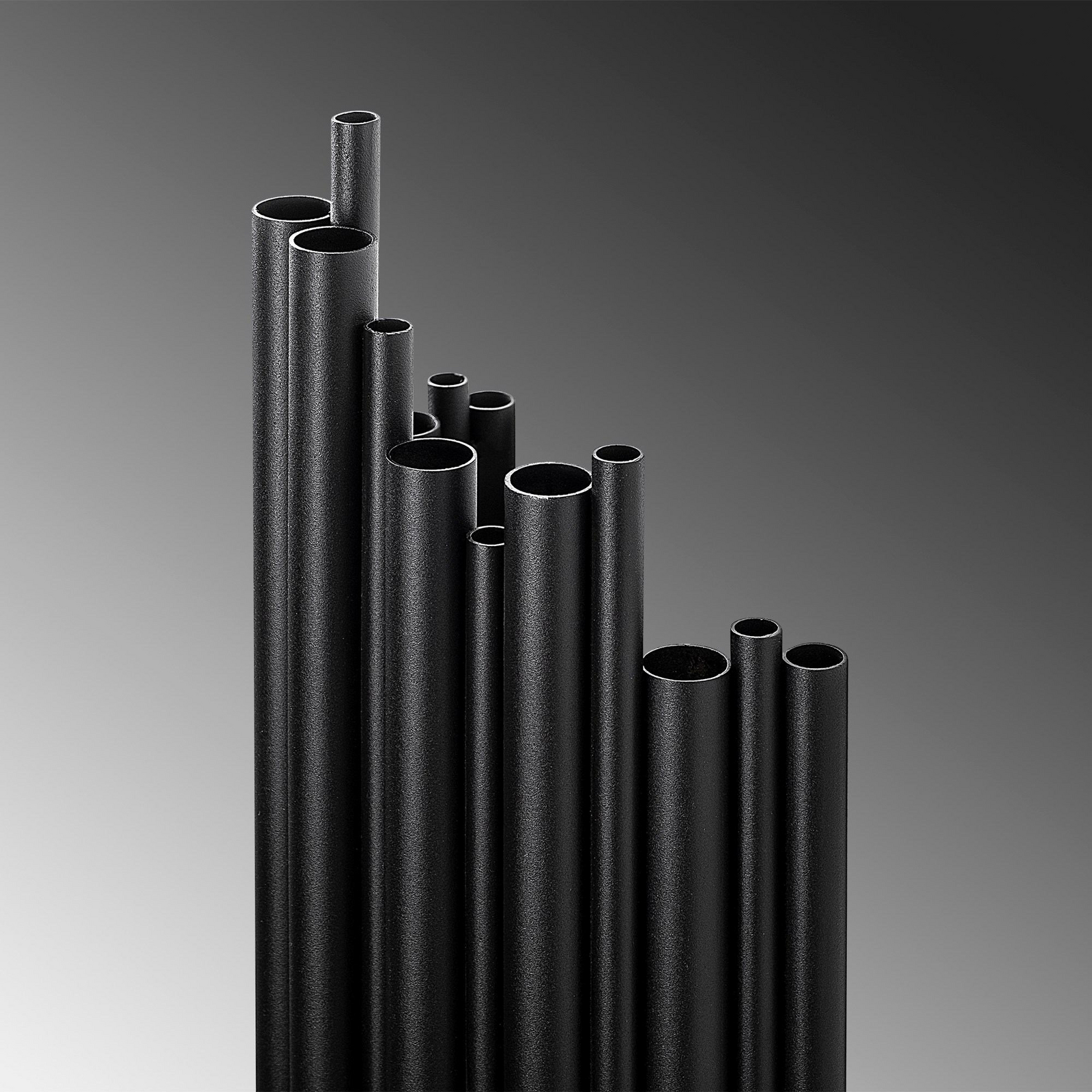 Wandleuchte Reis, schwarz, Metall, Höhe 50 cm
