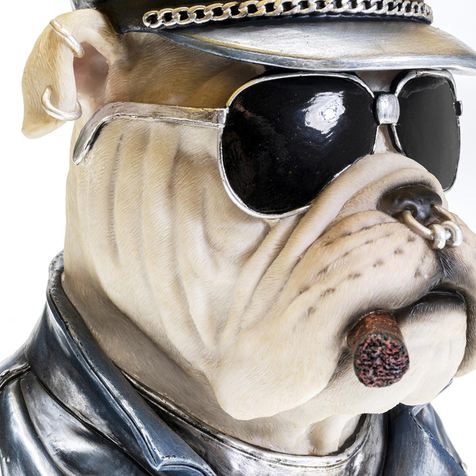KARE Punk Dog laualamp, sinihall, tekstiilist lambivarju