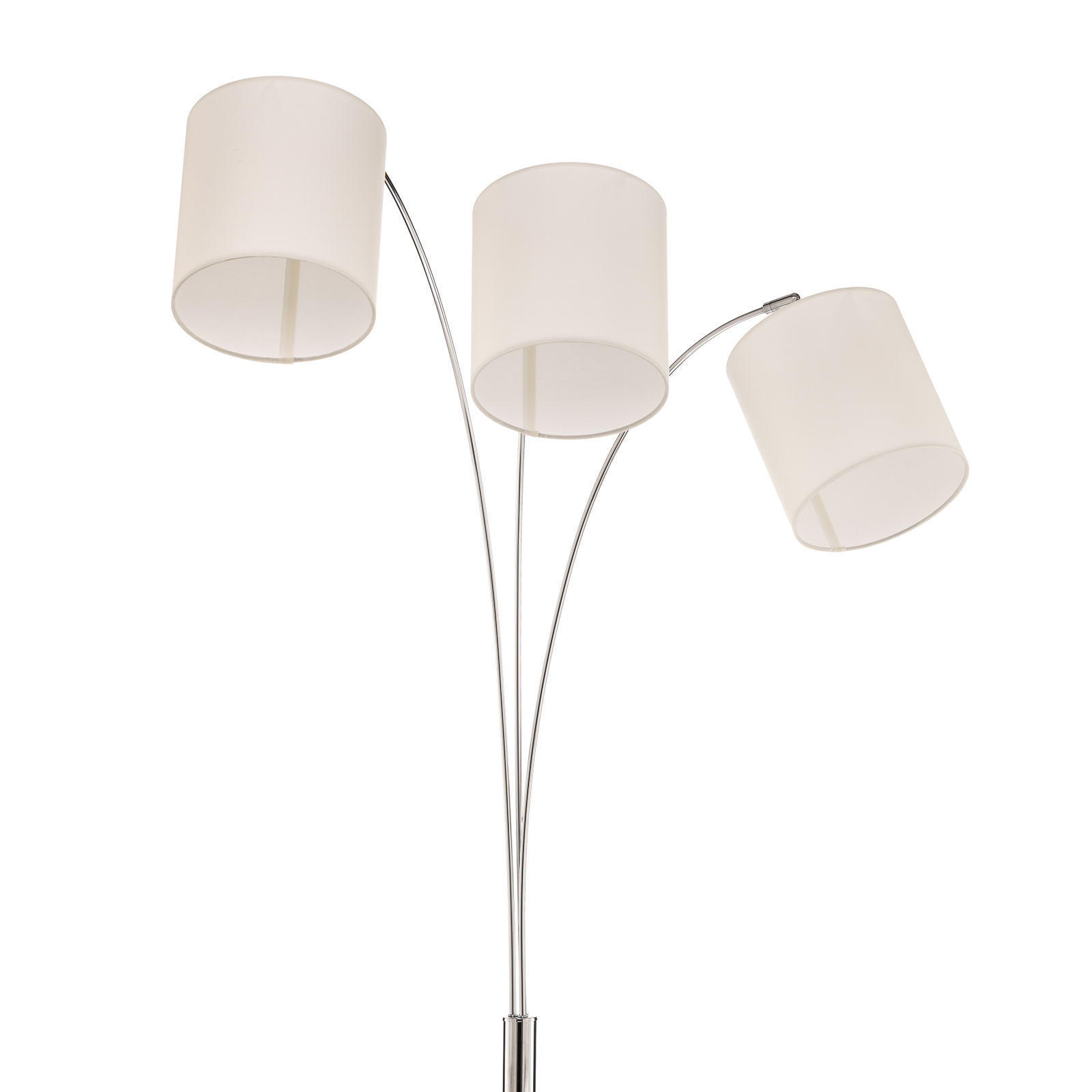 Lindby Nanika floor lamp, chrome/white