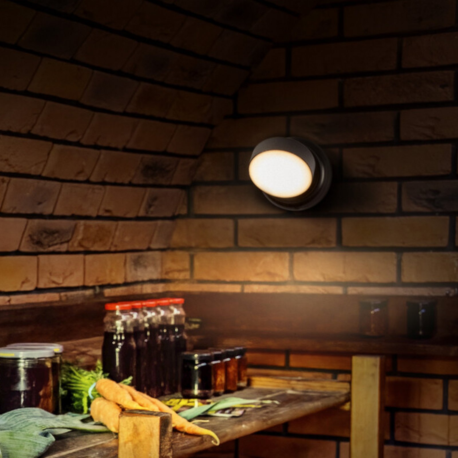 OSRAM LED-Akku-Wandleuchte NIGHTLUX ROUND, schwarz, touchdim