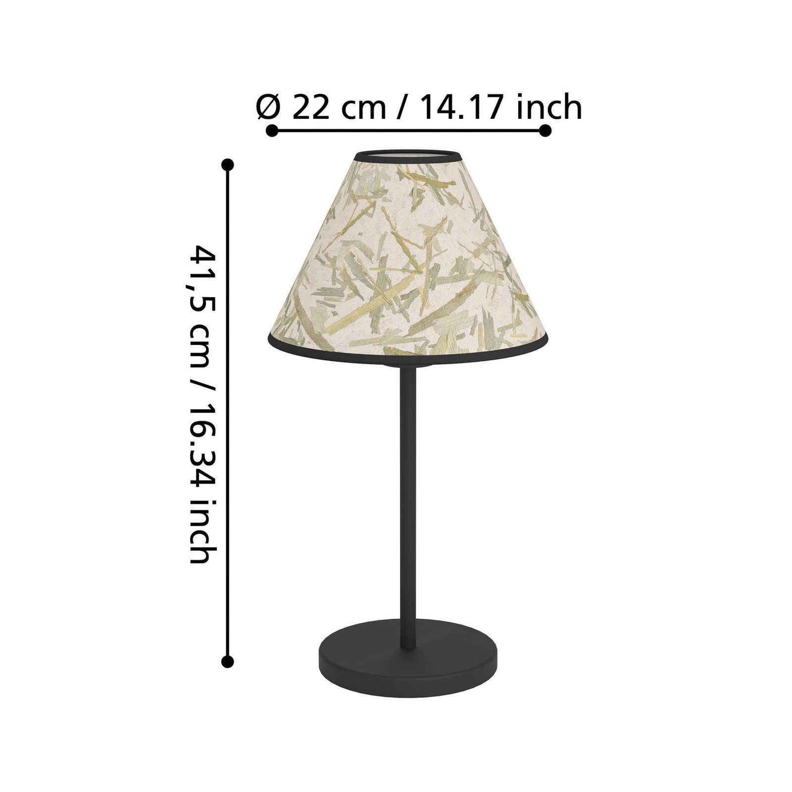 Oxpark bordlampe, høyde 41,5 cm, grønn/hvit/svart