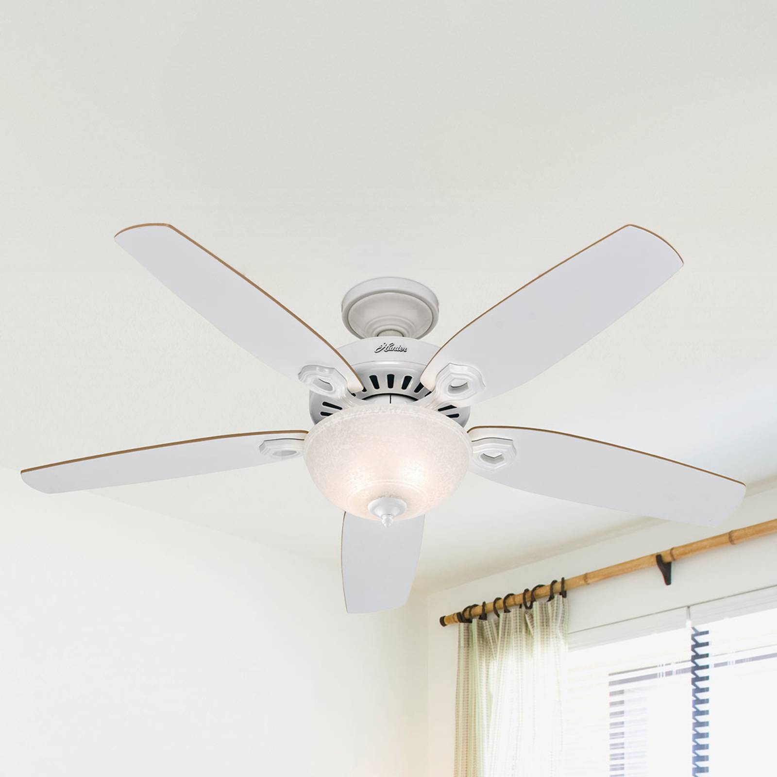 Image of Hunter Builder Deluxe ventilateur plafond, blanc 