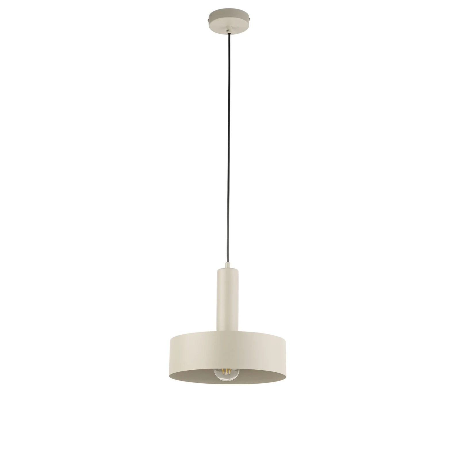 Pakabinamas šviestuvas Vitrum round, pilkos spalvos, cilindrinis, skersmuo 27 cm