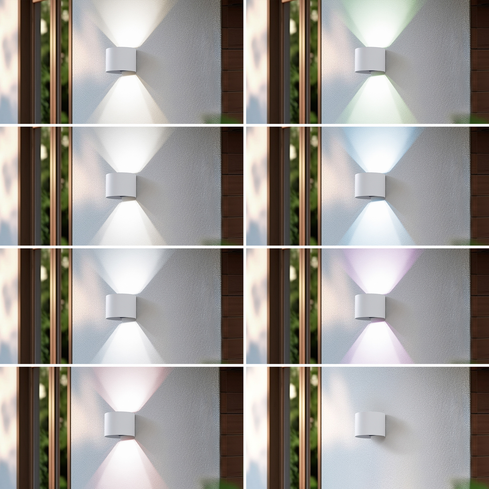 Lindby Smart LED buitenwandlamp Dara wit rond CCT RGB Tuya