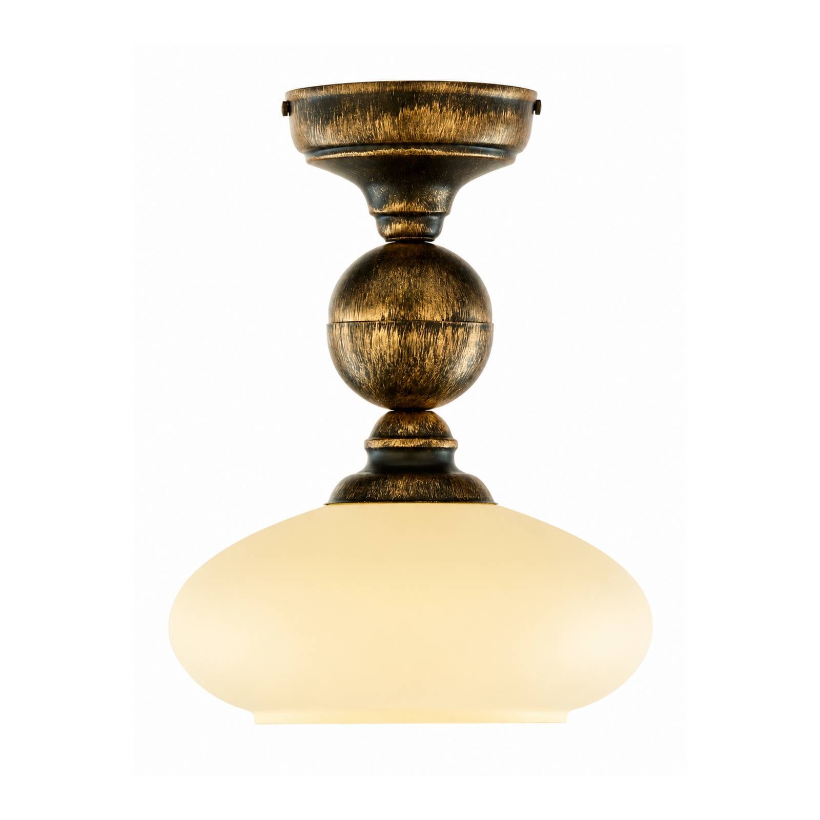 Lampa sufitowa Bolero, czarno-złota, kremowa, stal, szkło, E27