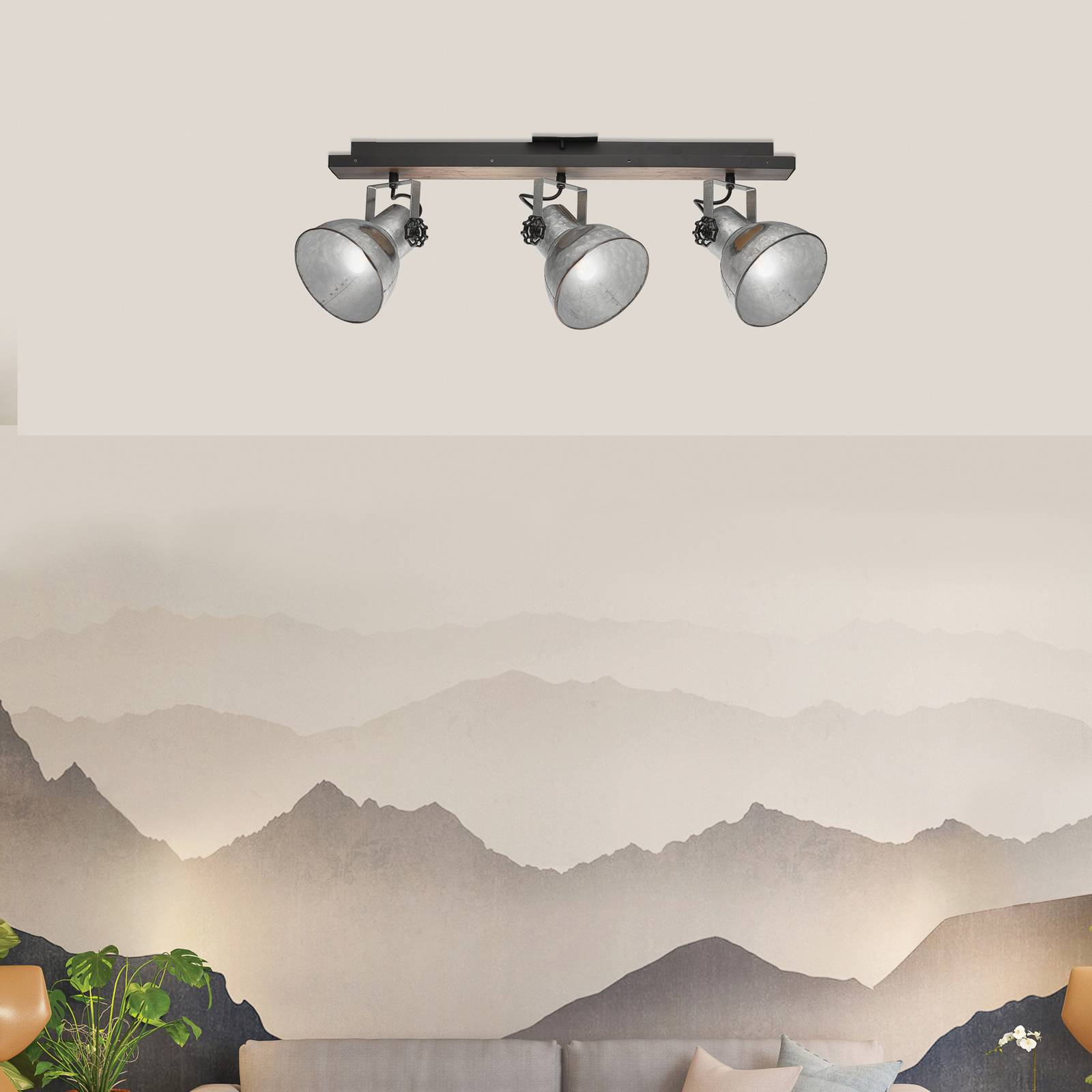  Eglo Eglo Barnstaple Ceiling Light Industrial Look, 3-bulb 