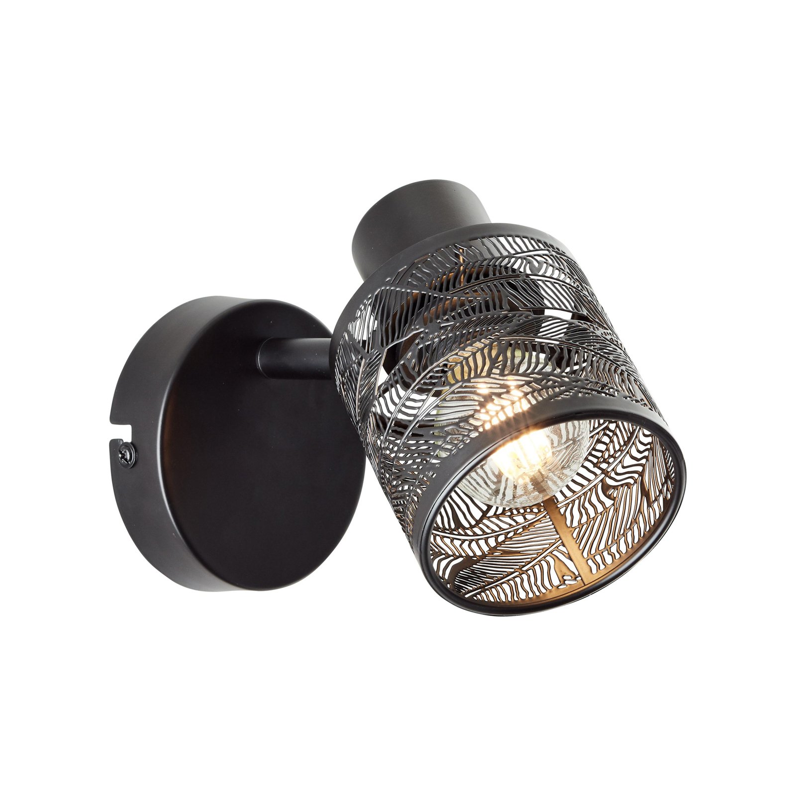 Nástenný reflektor Bano, šírka 13,5 cm, matná čierna, kov