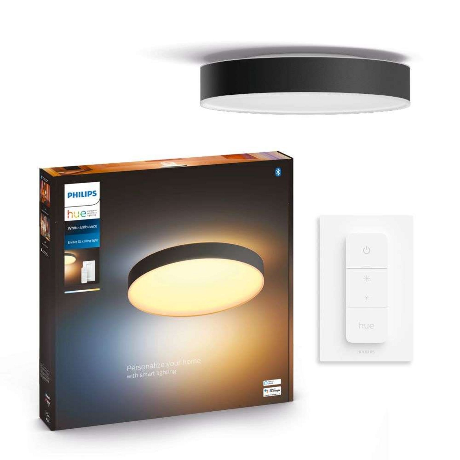 Hue Enrave XL Plafonieră White Amb. Black - Philips Hue