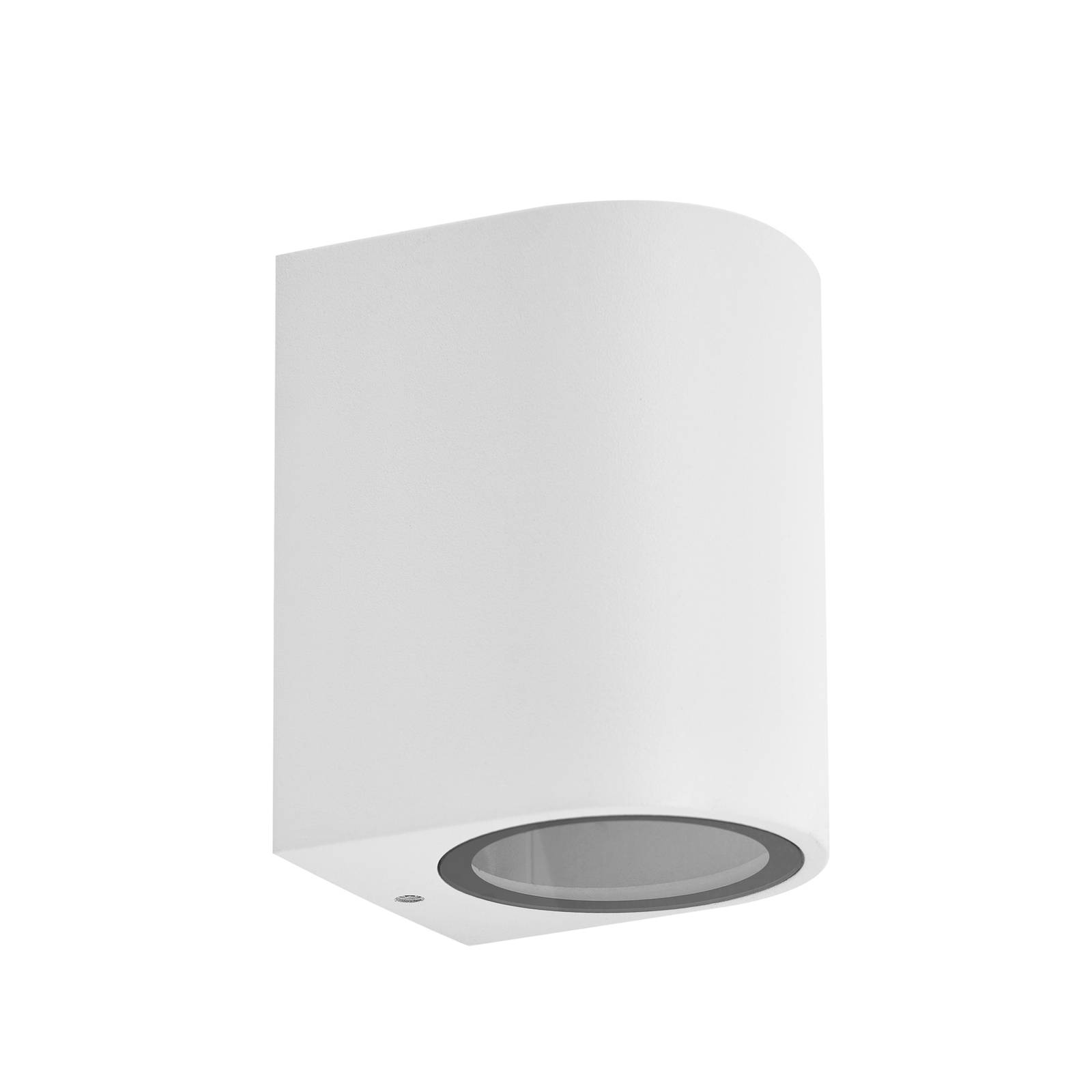 Prios Außenwandleuchte Tetje, weiß, rund, 10 cm, 4er-Set