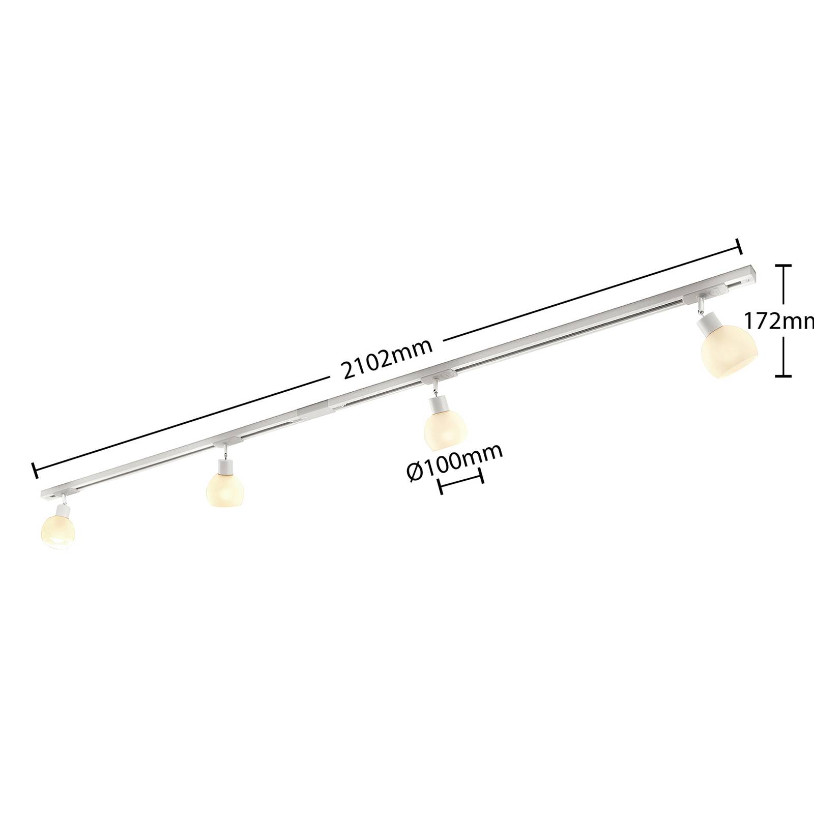 Lindby 1-fazowy system szynowy Linaro, E14, biały, 4-punktowa